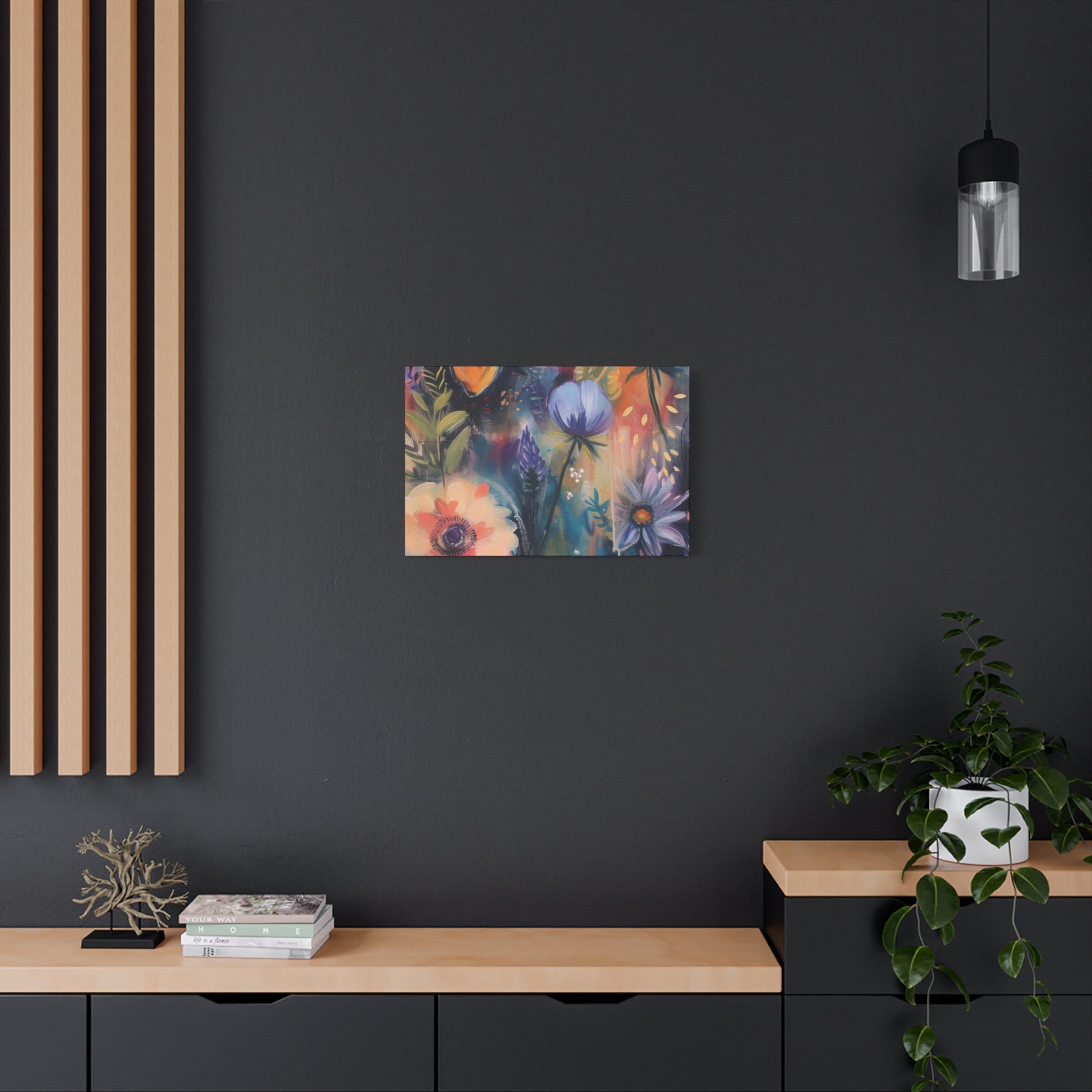 Boho Floral Wall Art Matte Canvas Stretched, Vibrant Botanical Design, Perfect for Living Room, Bedroom, or Office Decor, Adds a Stylish Touch to Any Space1.25" - MRSBYVALLE