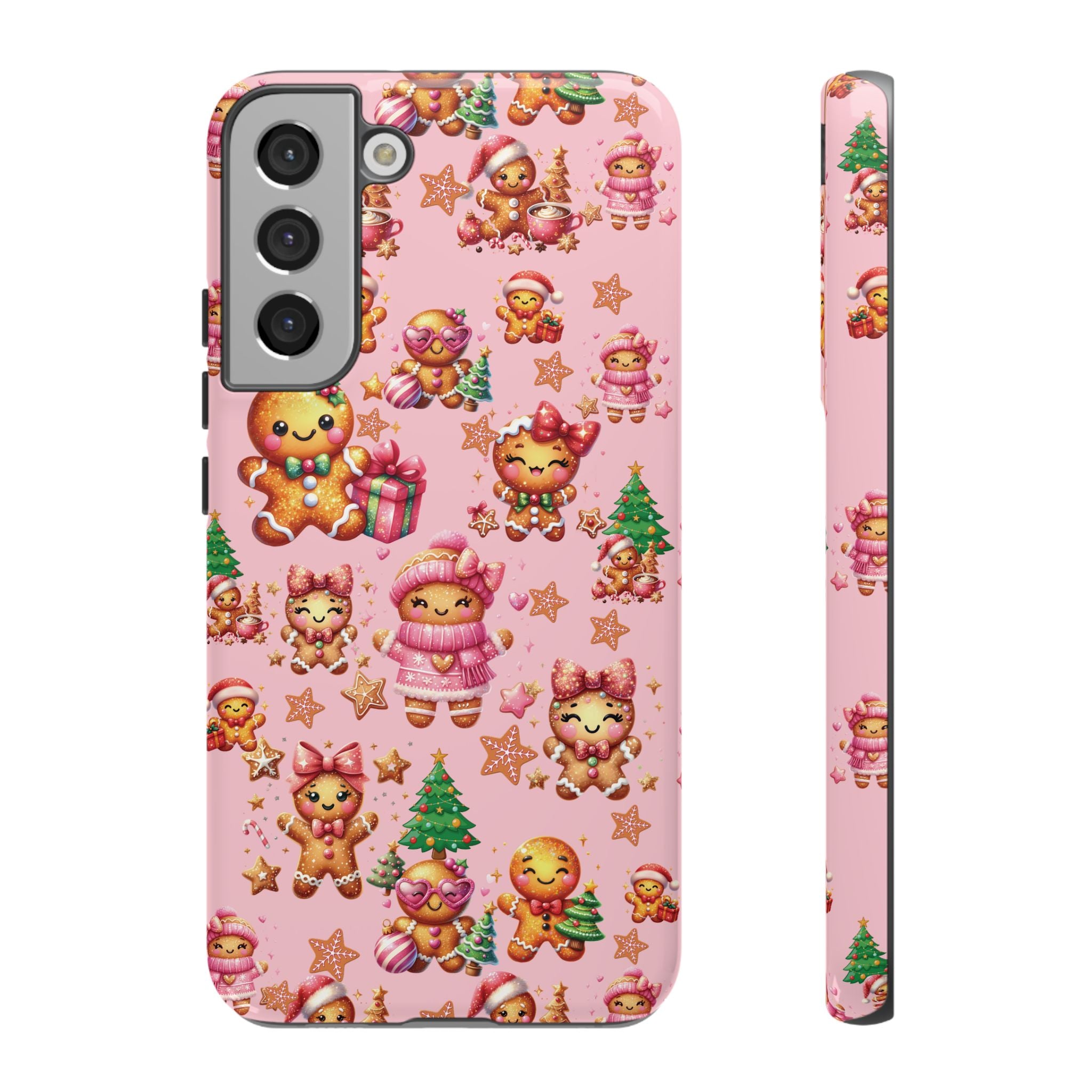 Adorable Pink Gingerbread Girl Phone Case Girly Holiday Vibes, Sweet Christmas Aesthetic, Cute & Festive Gift Idea for Her, Fun Protective Cover
