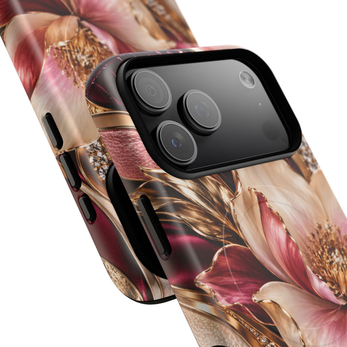 Magnetic Tough Phone Case — Vintage Rose Floral Armor