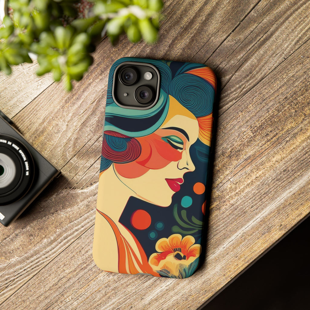 Coque de Téléphone Esthétique Années 50 Rétro Design d'Inspiration Vintage aux Couleurs Pastel Housse Style Mid-Century pour Modèles iPhone et Samsung Galaxy
