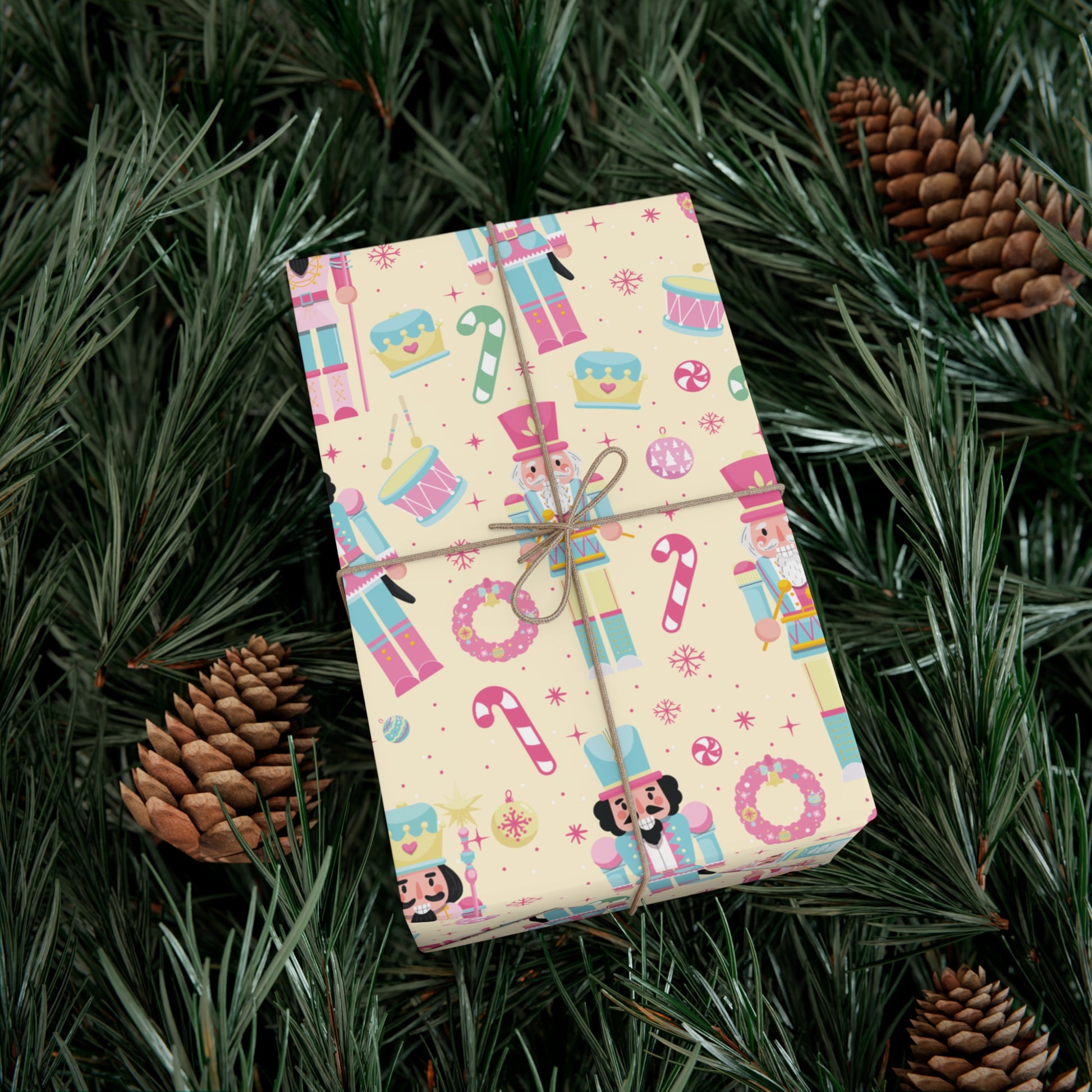 Yellow Festive Nutcracker Wrapping Paper | Vibrant Holiday Gift Wrap with Classic Nutcracker Design | Perfect for Christmas Presents Gifts Moms - MRSBYVALLE
