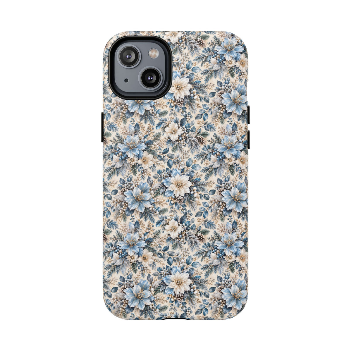 Icy Blue Floral MagSafe Tough Phone Case