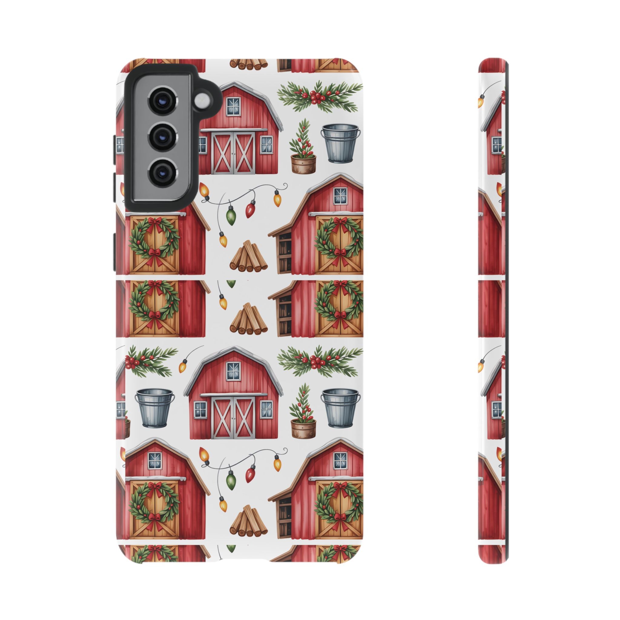 Farmhouse Christmas Design Phone Case - Stylish, Protective Cover for All Models Gift for Mom Accessory Gift for Her