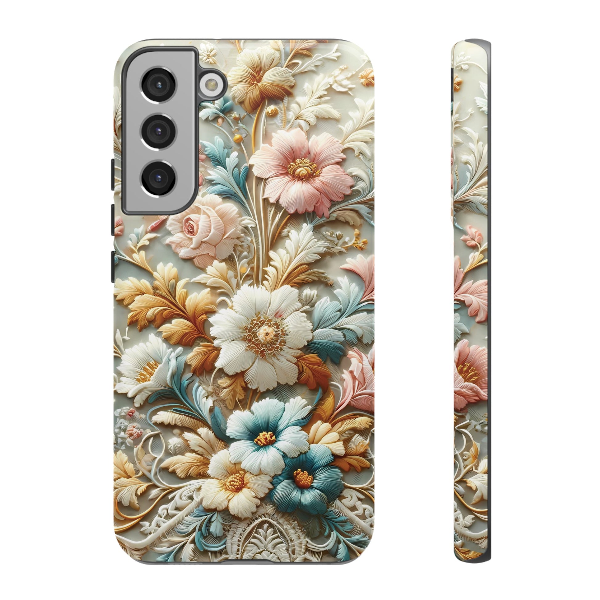 3D Elegant Faux Flowers Phone Case Stylish & Durable for iPhone Samsung Gift iPhone 15, 14, 13 Samsung Pixel Gift for Mom Accessory Gift for Her