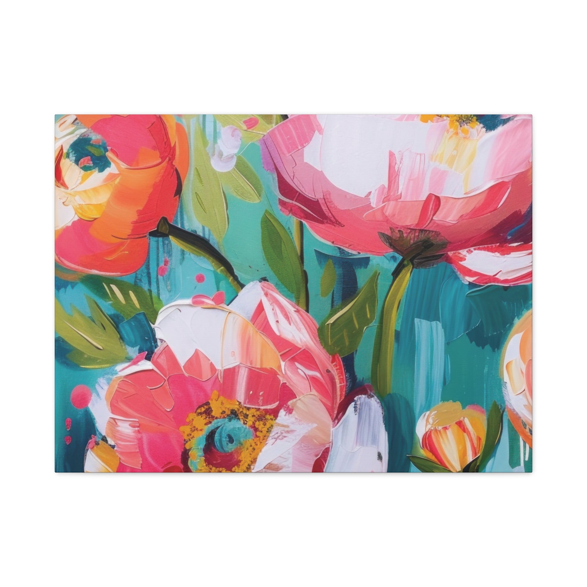 Unique Boho Floral Wall Art Matte Canvas Stretched, Vibrant Botanical Design, Perfect for Living Room, Bedroom, or Office Decor, Adds a Stylish Touch to Any Space - MRSBYVALLE