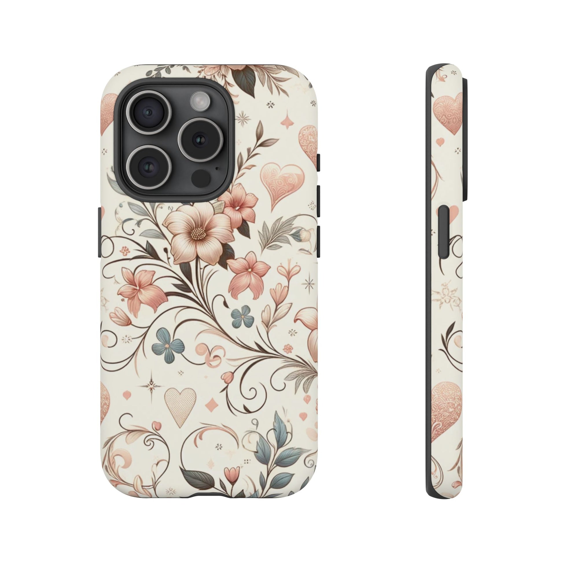 Floral Design Luxury Phone Tough Case Floral Elegant Durable Stylish for Modern Devices iPhone 17, 16 15, Samsung iPhone Samsung Accessory Gift for Her