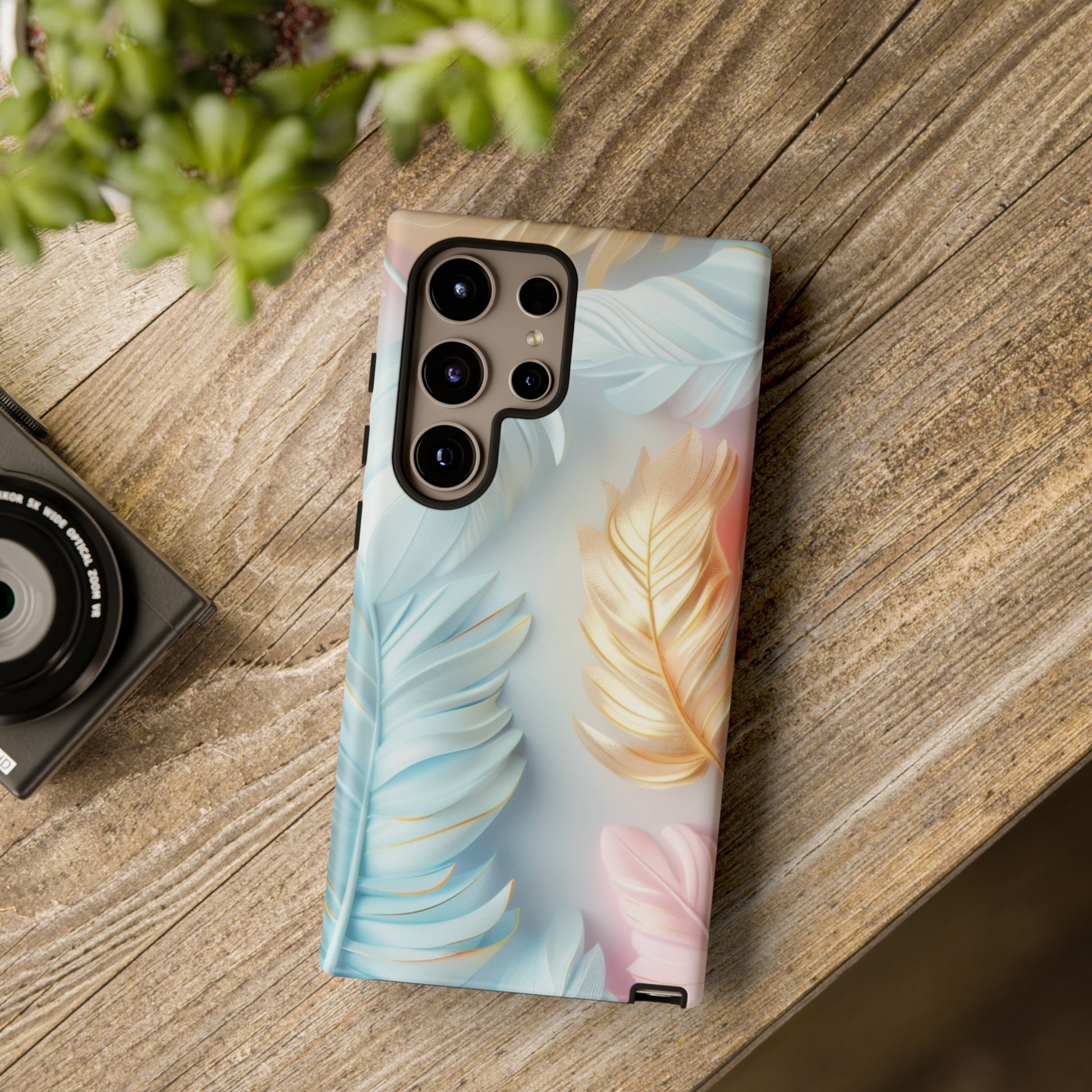 Pastel Feathers Protective Phone Case Gift for Her Phone 15, Samsung iPhone Samsung Gift for Her Case iPhone 15, Samsung iPhone Samsung Accessory Gift for Her