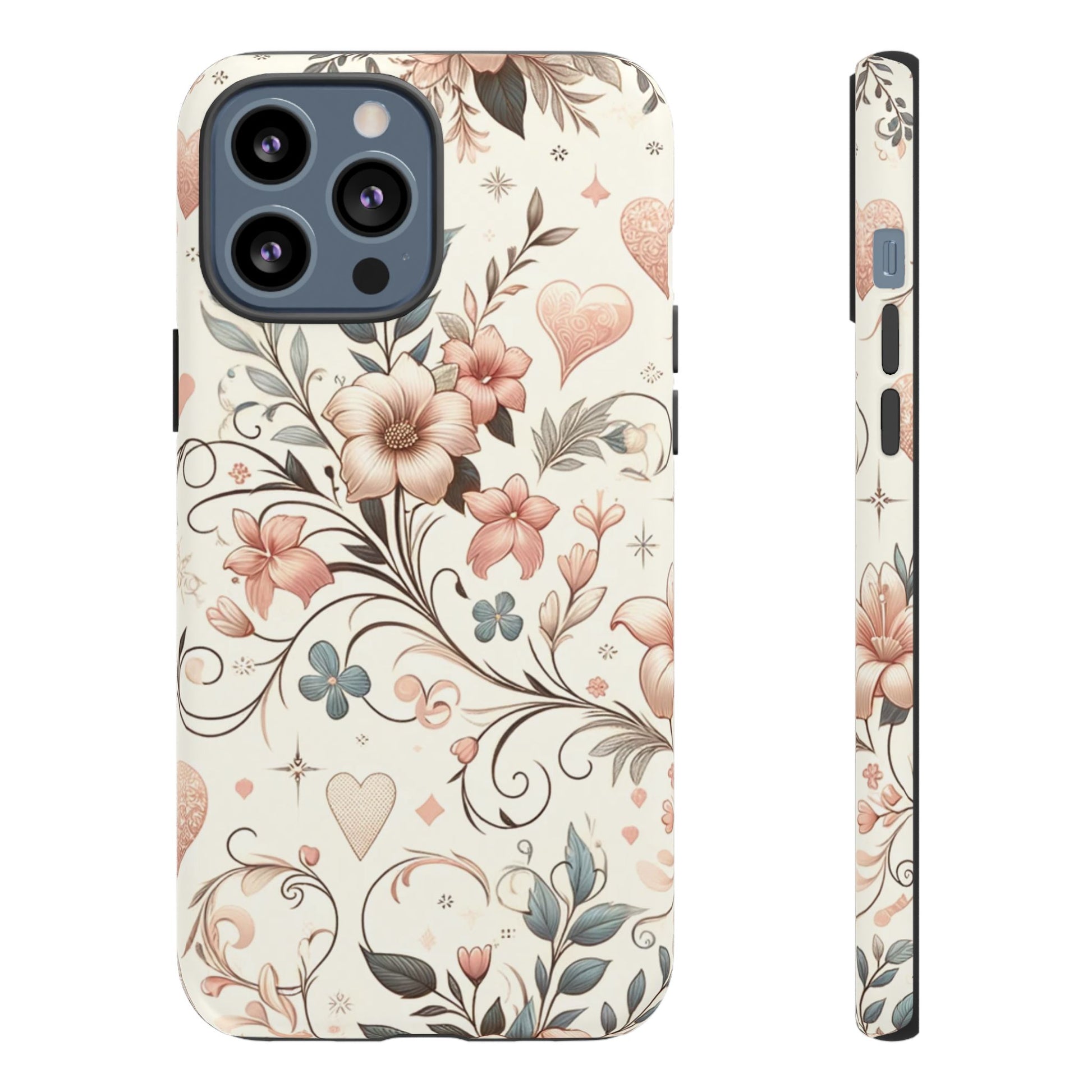 Floral Design Luxury Phone Tough Case Floral Elegant Durable Stylish for Modern Devices iPhone 17, 16 15, Samsung iPhone Samsung Accessory Gift for Her