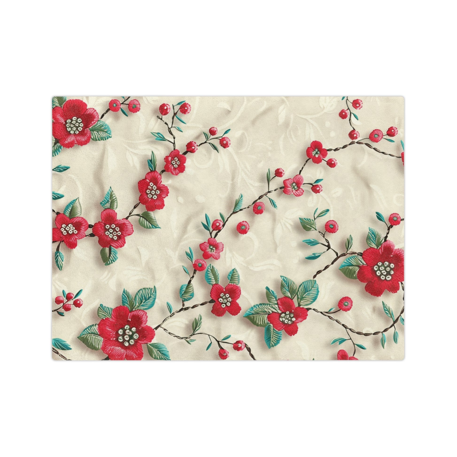Cozy 3D Embroidery Illusion Red Flowers Minky Blanket Elegant Floral Comfort for Home & Gift Throw - Ultra Soft lightweight Perfect for Home, Couch, or Bed | Best Gift  Comfort Blanket, Perfect for Snuggling Housewarming Gift Throw - MRSBYVALLE