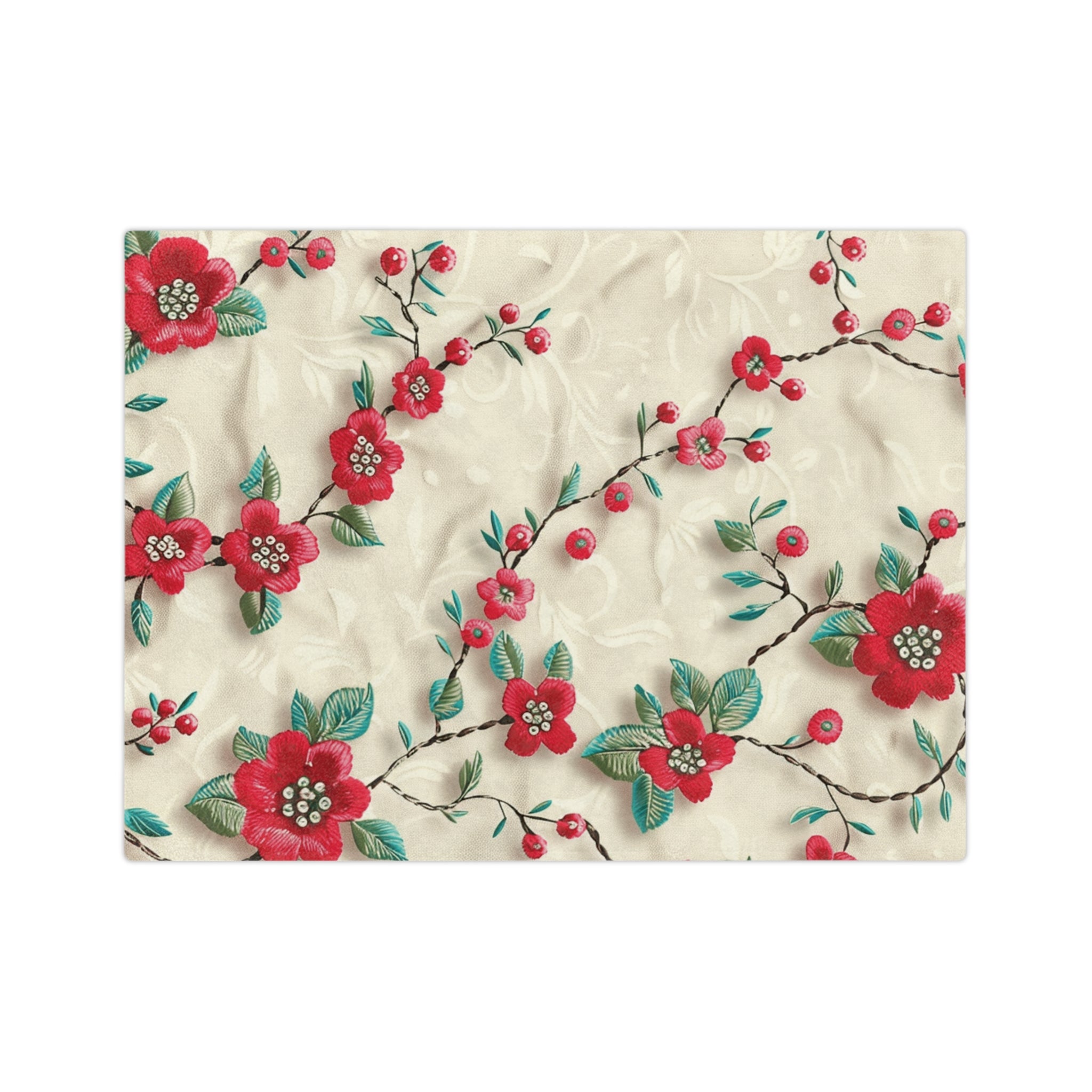 Cozy 3D Embroidery Illusion Red Flowers Minky Blanket Elegant Floral Comfort for Home & Gift Throw - Ultra Soft lightweight Perfect for Home, Couch, or Bed | Best Gift  Comfort Blanket, Perfect for Snuggling Housewarming Gift Throw - MRSBYVALLE