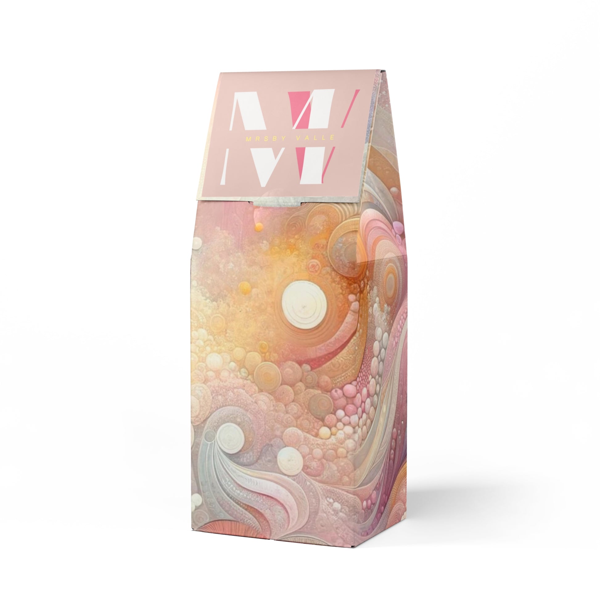 Colombia Single Origin Light-Medium Roast Coffee Exclusive Pink Abstract Design Pure, Flavorful, Artistic, Coffee Lover Gift.