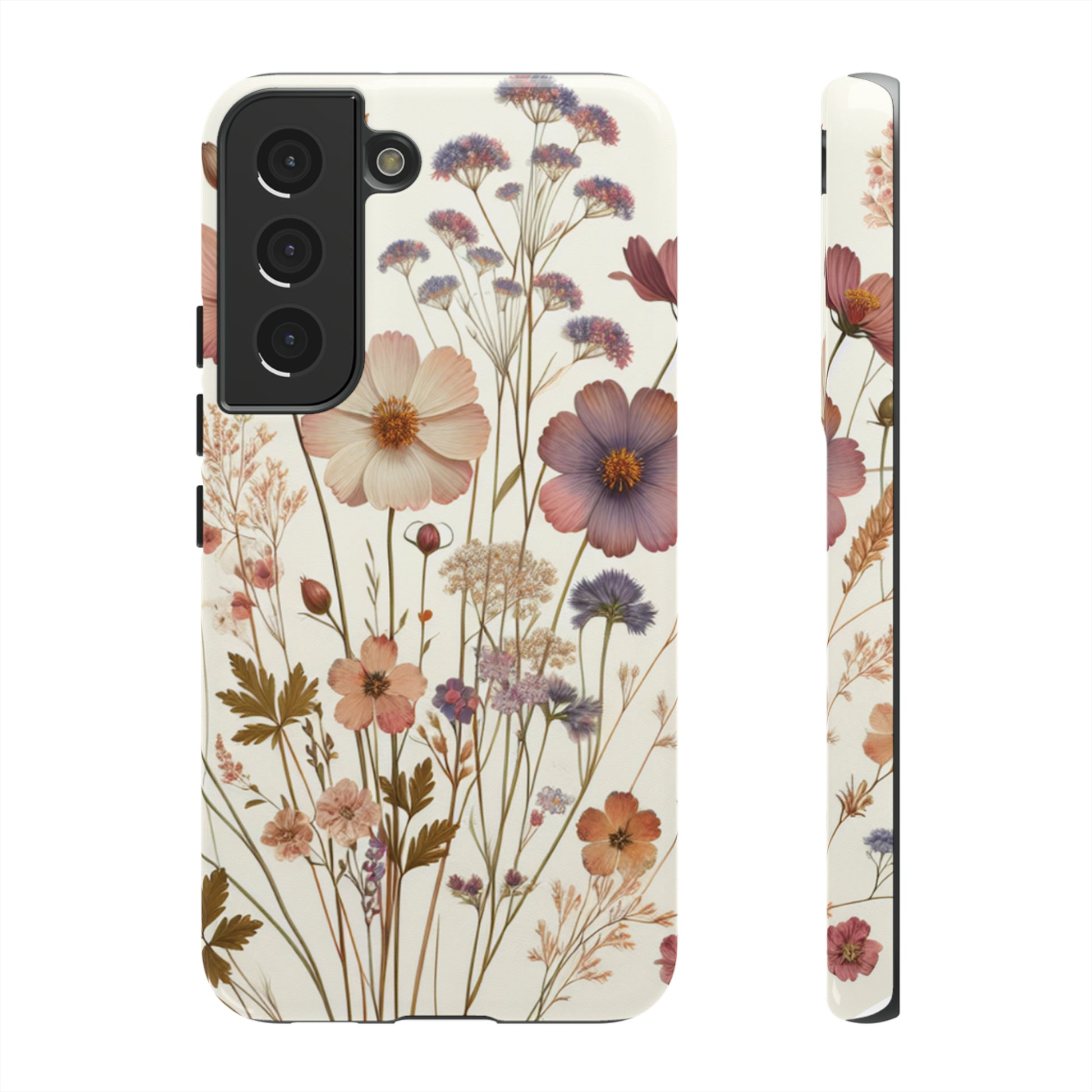 Wildflower Boho Luxury Phone Tough Case Floral Elegant Durable Stylish for Modern Devices iPhone 15, Samsung iPhone Samsung Accessory Gift for Her.