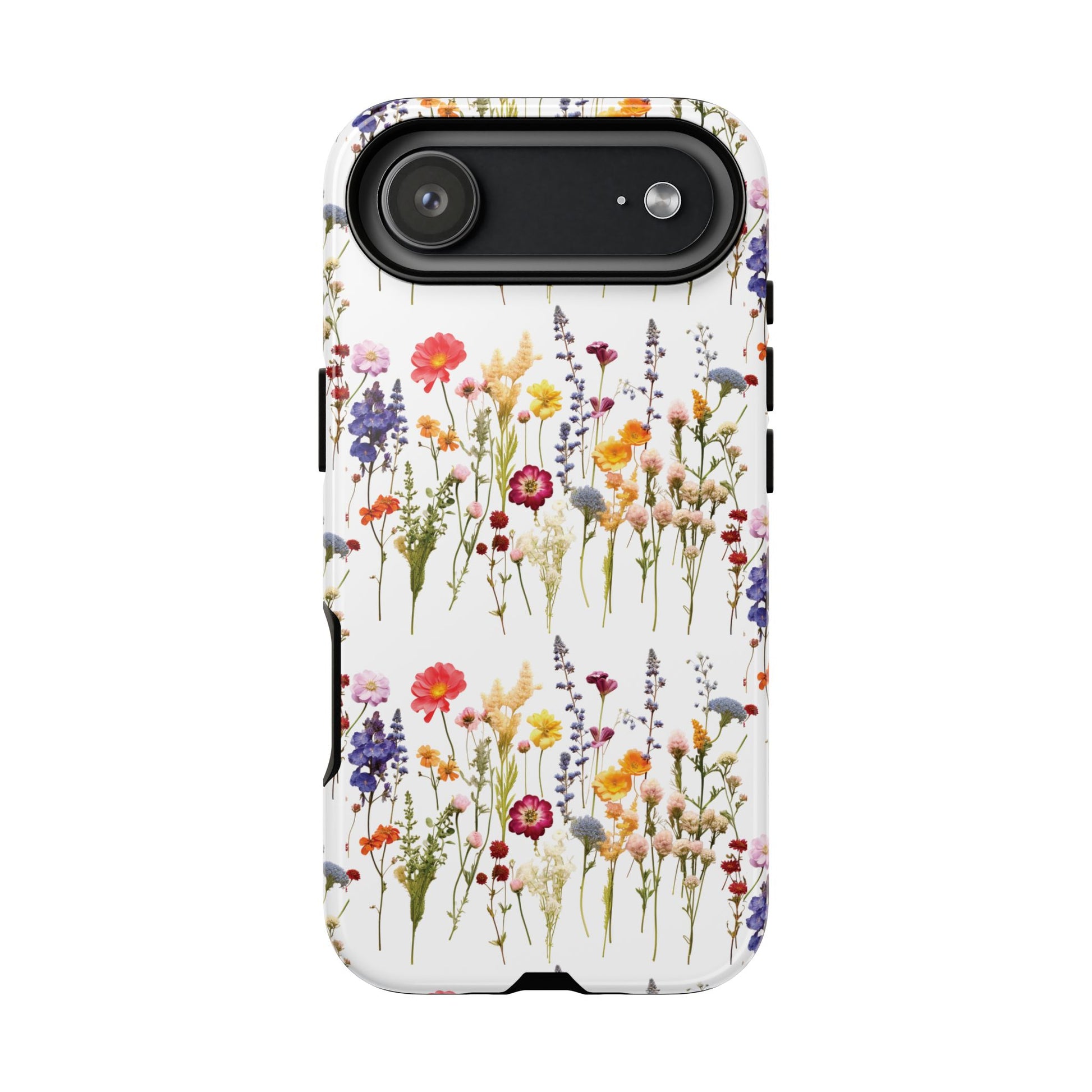 White Best Phone Case Press Flowers Floral 3D Illusion Luxury Tough Case Floral Elegant Durable Stylish for Modern Devices iPhone 17, 16, 15, Samsung iPhone Samsung Accessory Gift for Her