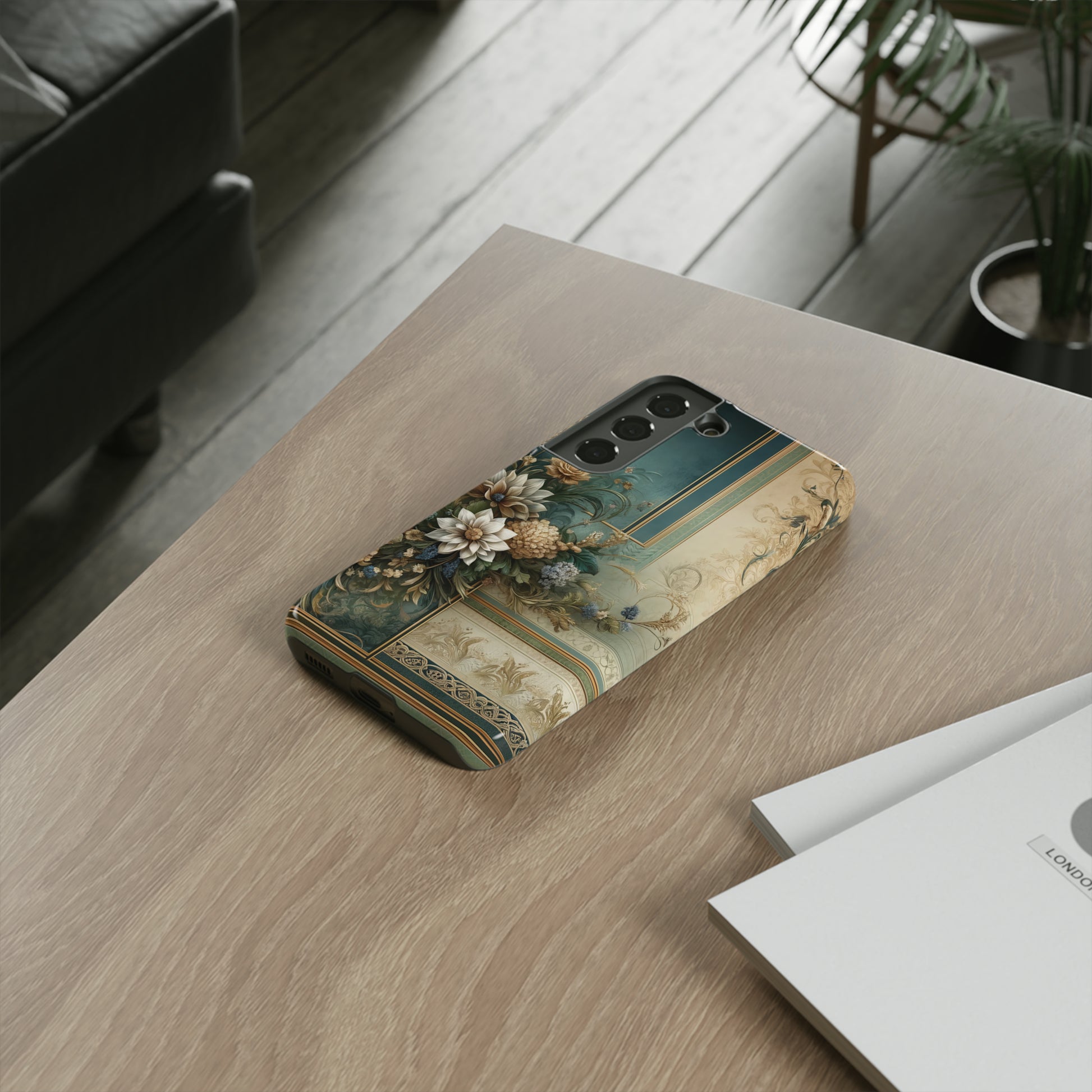 Victorian Floral Boho Luxury Phone Tough Case Floral Elegant Durable Stylish for Modern Devices iPhone 15, Samsung iPhone Samsung Accessory Gift for Her.