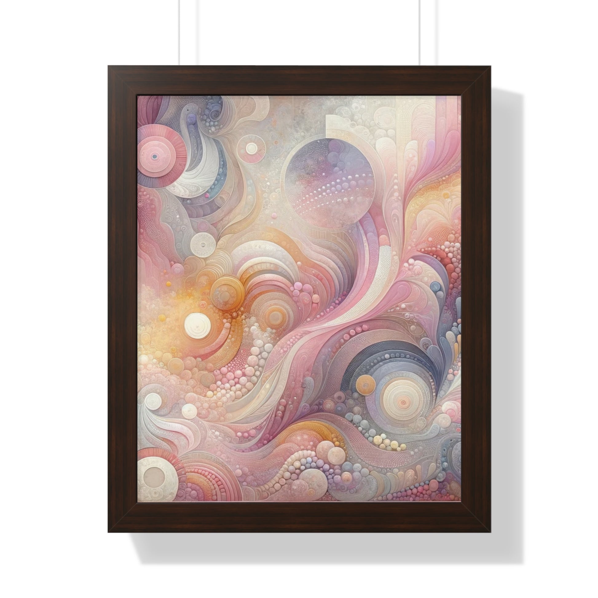 Pink Contemporary Elegance Abstract Modern Art Framed Canvas Print Wall Classic Encased in Black, White, or Walnut Frames with Durable Acrylic Protection Ready to Hang Timelessly Crafted..
