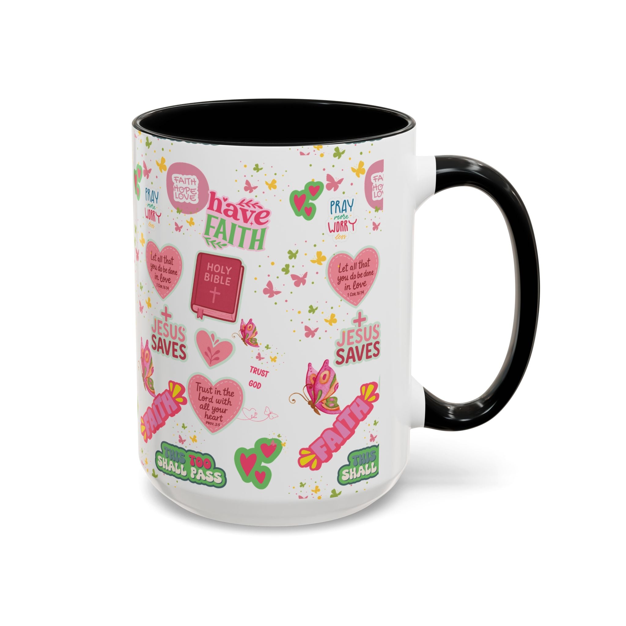 Commencez votre journée avec la foi | Mug chrétien avec verset biblique | Cadeau inspirant pour chrétiens | Mug à café en céramique 325 ml et 443 ml Matins de printemps douillets