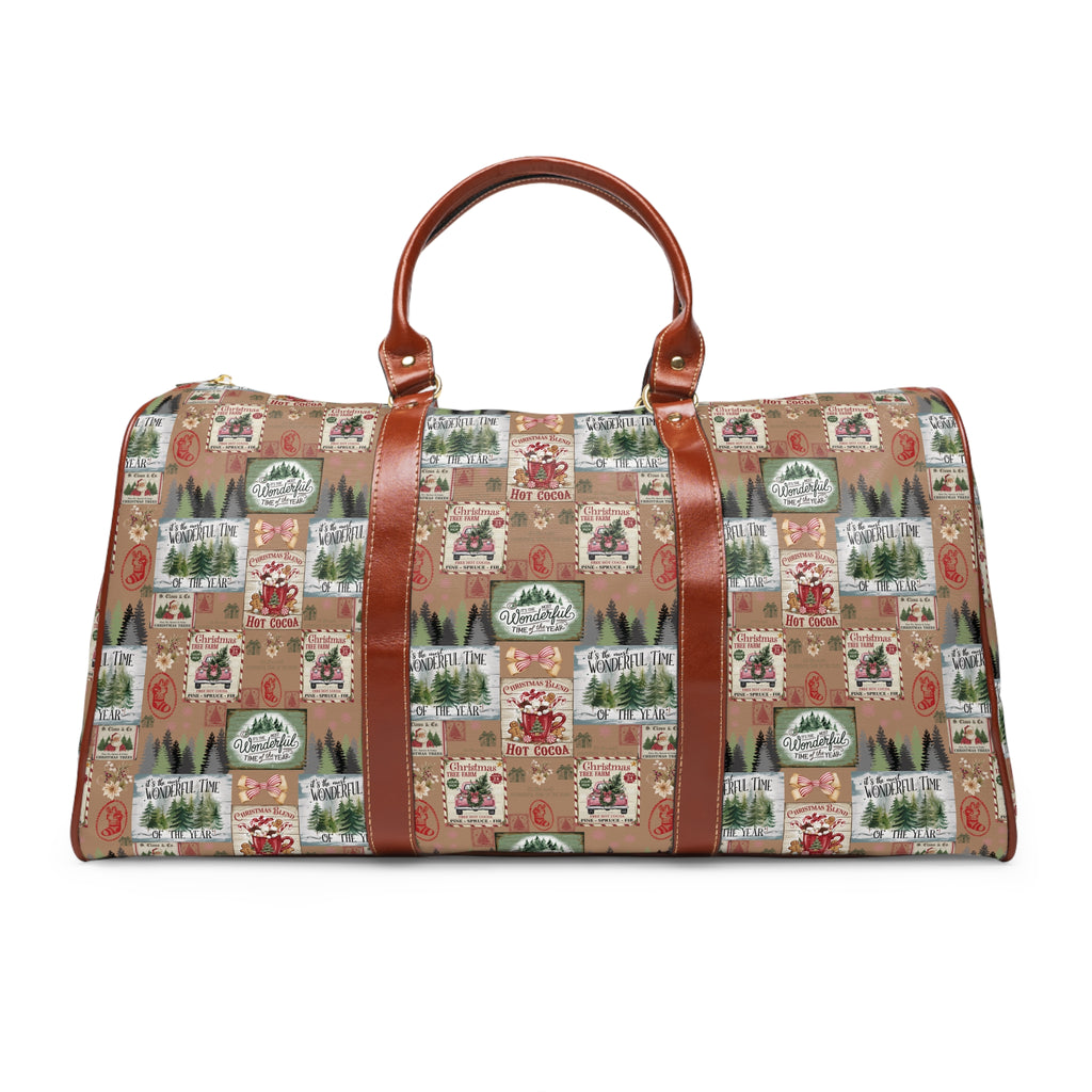 Unique Christmas Gift Travel Bag with Stamps Design Ideal Holiday Gift for Globetrotters Durable Overnight Bag for Luxurious and Chic Travel - MRSBYVALLE