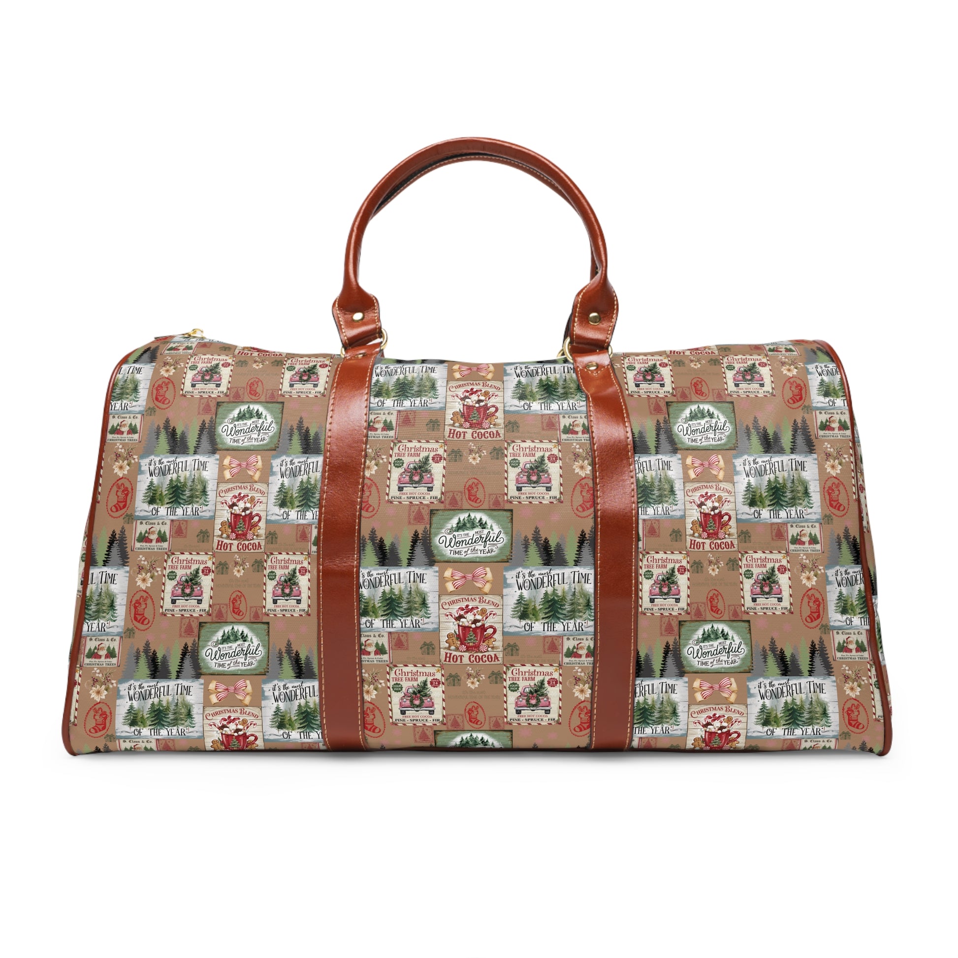 Unique Christmas Gift Travel Bag with Stamps Design Ideal Holiday Gift for Globetrotters Durable Overnight Bag for Luxurious and Chic Travel - MRSBYVALLE