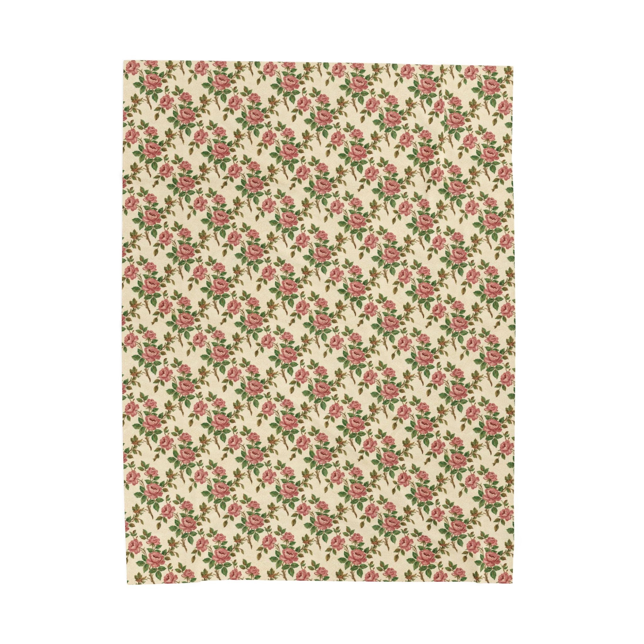 Vintage Franciscan Rose Plush Blanket - Cozy Throw Blanket