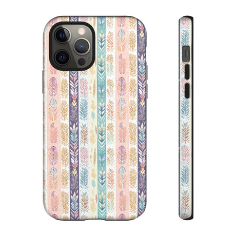Boho Pastel Feathers Modern Watercolor Abstract Phone Case Compatible with iPhone, Samsung & More - Stylish, Durable Protection with Vibrant Artistic Design Perfect Gift for Her