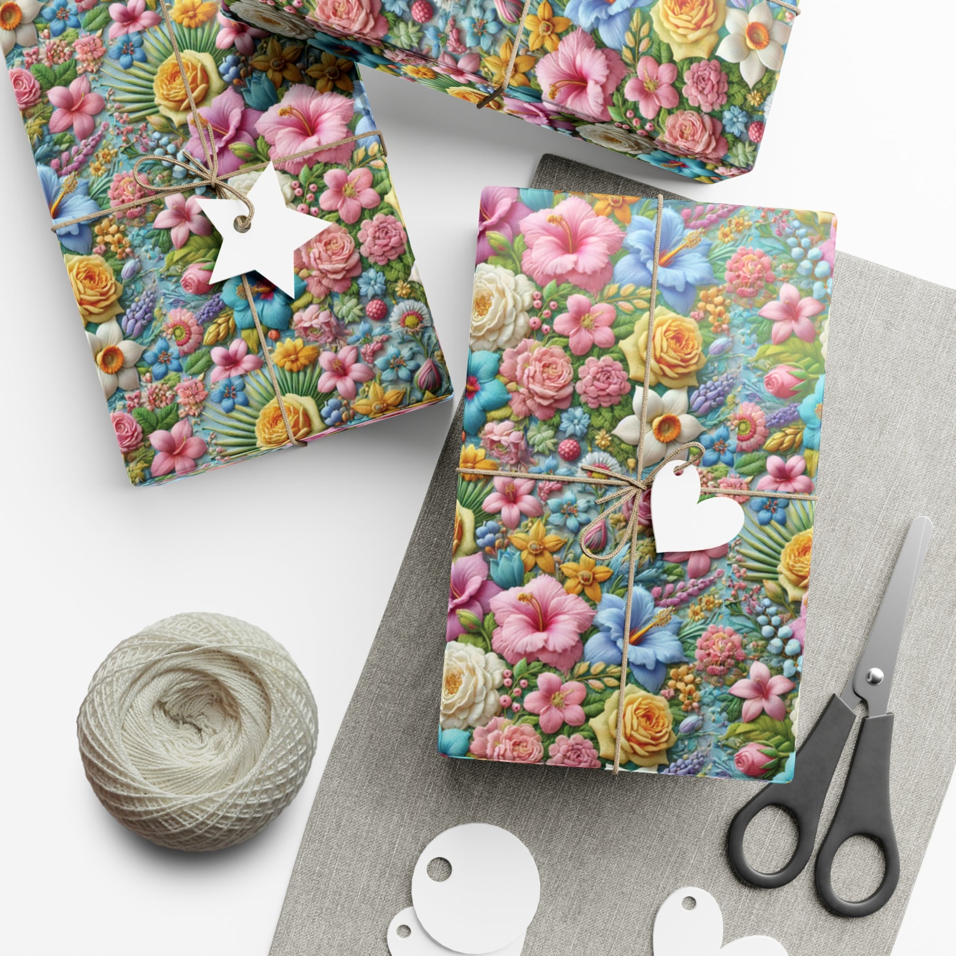 Gift Wrap Pastel Floral Wrapping Paper Elegant Flower Design, Premium Quality Gift Wrap for All Occasions, Beautiful Versatile for Birthdays, Weddings, and More Decor - MRSBYVALLE