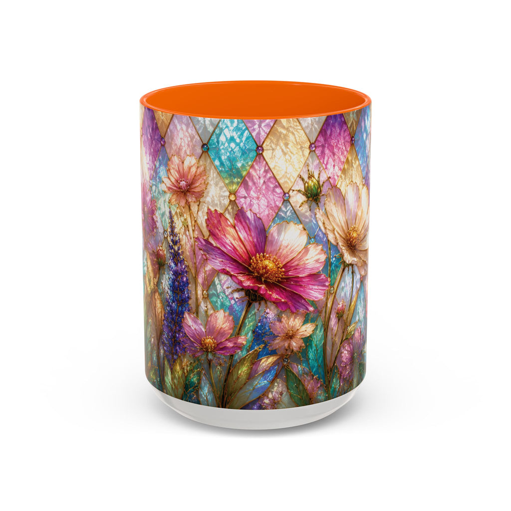 Floral Mosaic Accent Coffee Mug