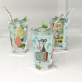 Atomic Cat 16oz Pint Glass Mid-Century Modern Retro Style for Cocktails, Mocktails, Beer, and Water Perfect for Every Occasion Mother's Day Party Drinkware, Housewarming Perfect Gift Party Drinkware, Cocktail, Wedding Perfect for Parties - MRSBYVALLE