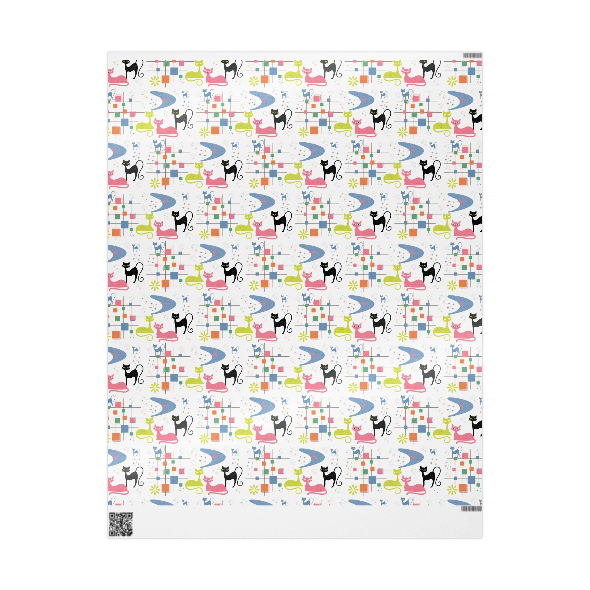 Atomic Kitty Retro Wrapping Paper — Retro Cat Gift Wrap