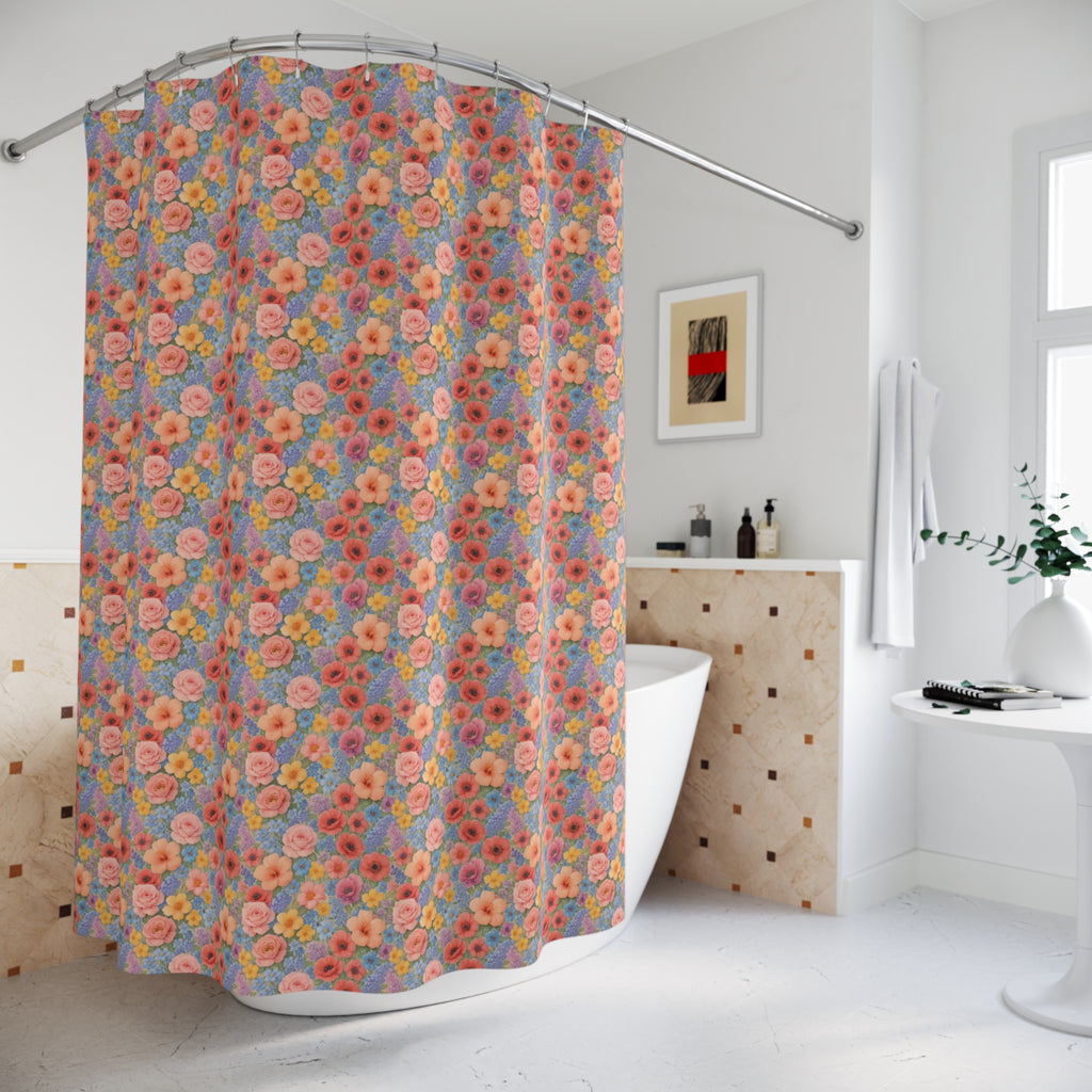 Rafraîchissez votre salle de bain – Rideau de douche floral de luxe multicolore, imprimé botanique éclatant pour une ambiance de spa à la maison Nouvelle maison