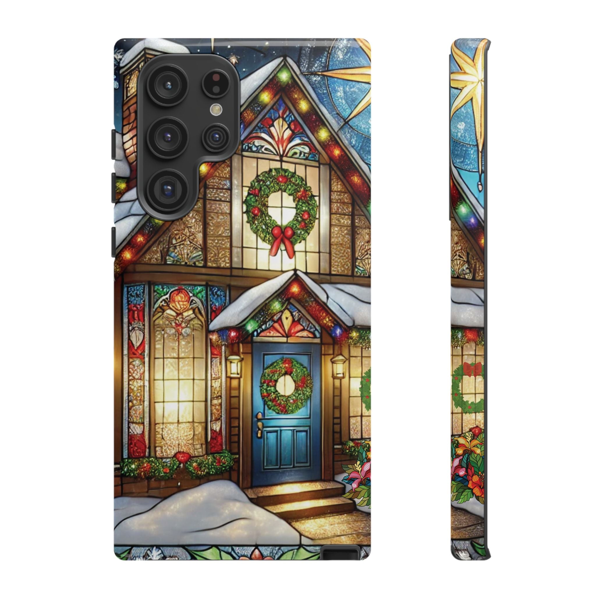 Phone Case - Stain Glass Christmas Unique Holiday Protection Gift for Her