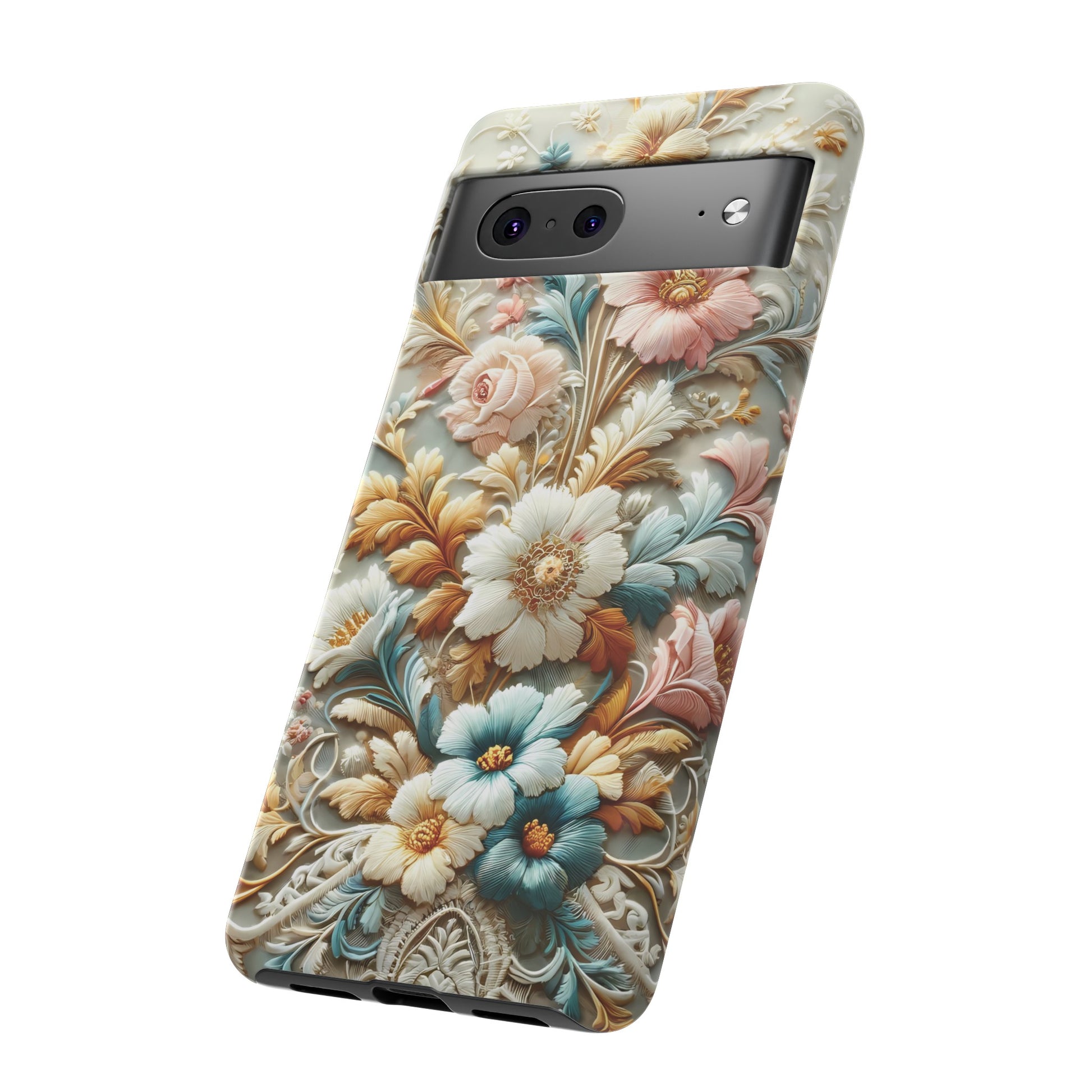 3D Elegant Faux Flowers Phone Case Stylish & Durable for iPhone Samsung Gift iPhone 15, 14, 13 Samsung Pixel Gift for Mom Accessory Gift for Her