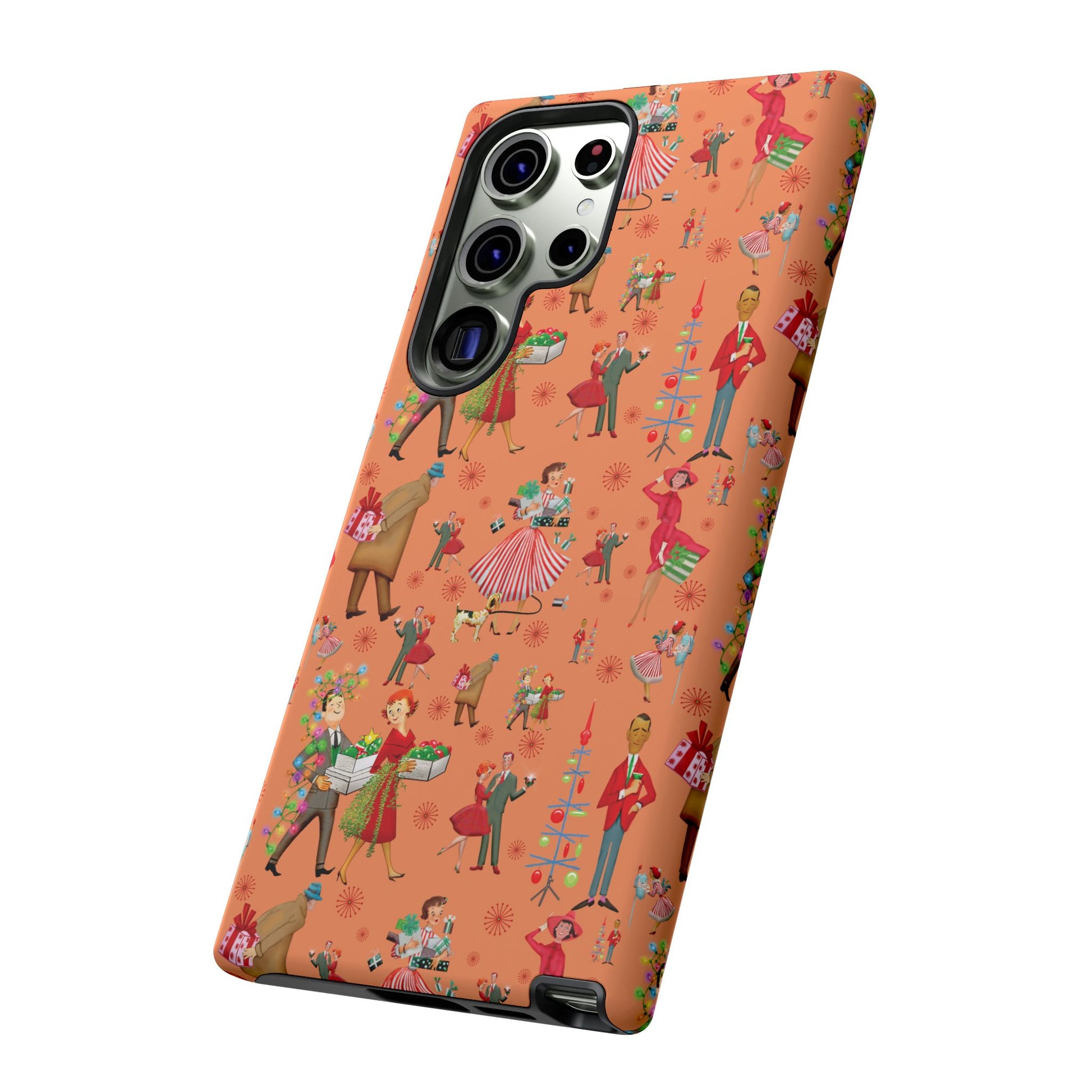Retro Christmas 50s Phone Case Unique Holiday Protection for Your Device | Stylish & Durable Cover Gift for Her Phone 17, 16, 15, Samsung iPhone Accessory Gift for Her
