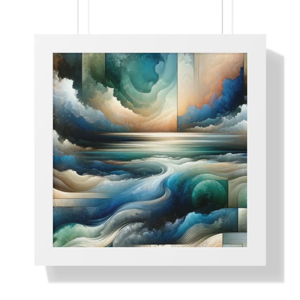 Contemporary Elegance Abstract Modern Art Framed Canvas Print Wall Classic Encased in Black, White, or Walnut Frames with Durable Acrylic Protection Ready to Hang Timelessly Crafted..