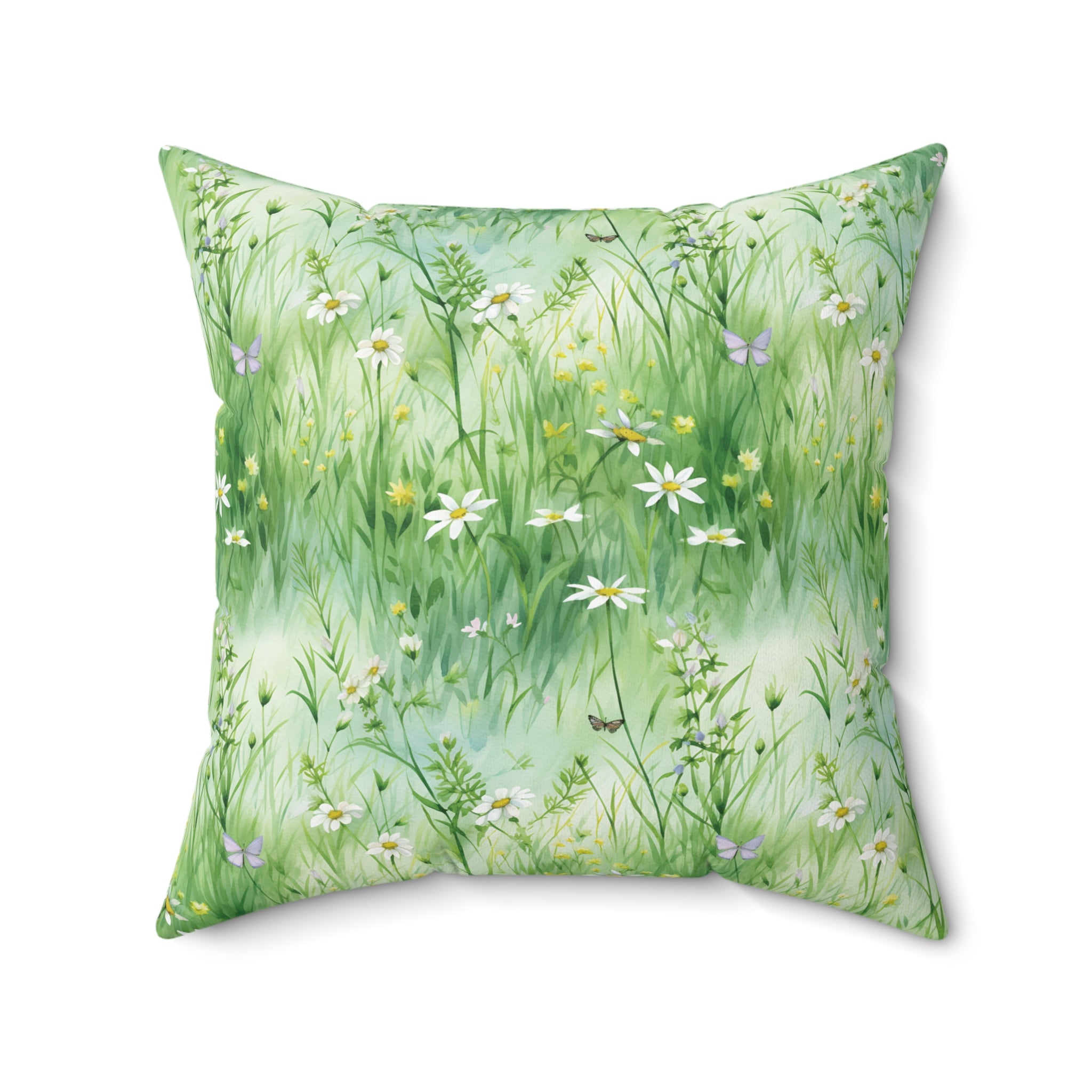 Housewarming Gift Beautiful Watercolor Grassing Daisy Square Decorative Pillow Elegant Home Accent Home Decor | Premium Quality, Soft, and Durable | Perfect for Couch, Bed, or Chair | Elegant Bedrooms Pillow Gift New House, Bridal Shower Gift