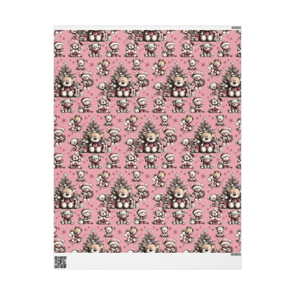 Whimsical Pink Teddy Bear Wrapping Paper Cute Holiday Gift Wrap for Sweet  Cozy Presents