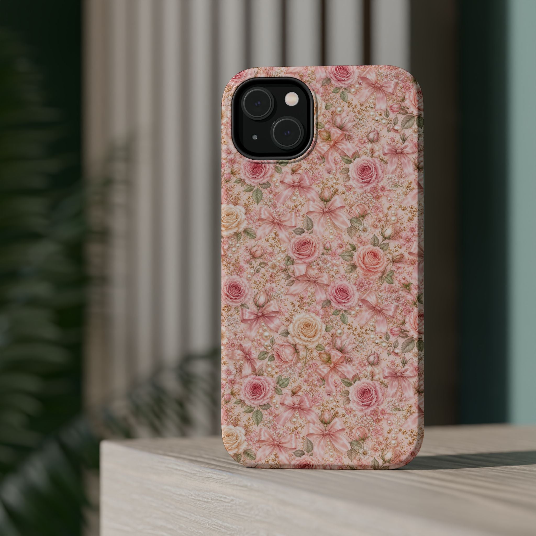 Floral Rose Pattern Magnetic Impact-Resistant Phone Case iPhone and Samsung