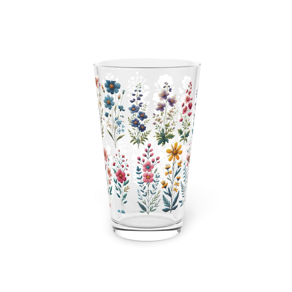 Best Beautiful Wildflower 16 oz Pint Glass Floral Design for Refreshing Drinks Perfect for Home Bars, Parties, and Everyday and Durable Perfect for Parties - MRSBYVALLE