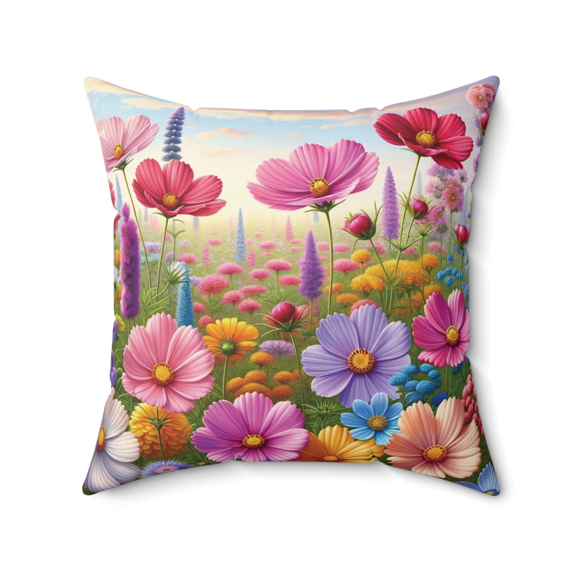 Bright Boho Wildflowers Square Pillow Add a Touch of Nature to Your Home Decor | Premium Quality, Soft, and Durable | Perfect for Couch, Bed, or Chair | Elegant Floral Bedrooms, Soft,Pillow Gift New House, Bridal Shower Gift - MRSBYVALLE