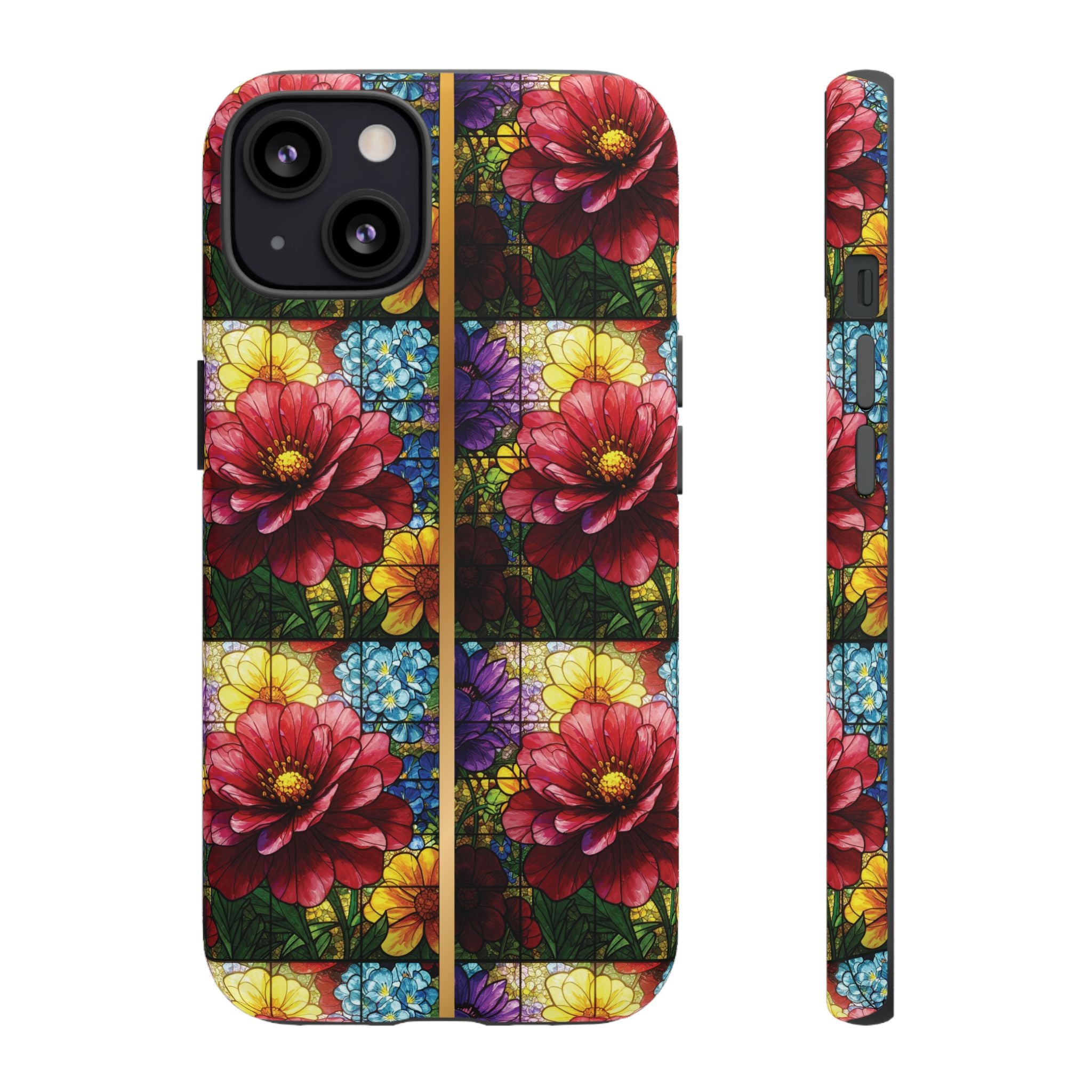 Stained Glass Illusion Floral Phone Case  3D Colorful Flower Design, Protective Christian Gift, Fits iPhone, Samsung, Google Pixel