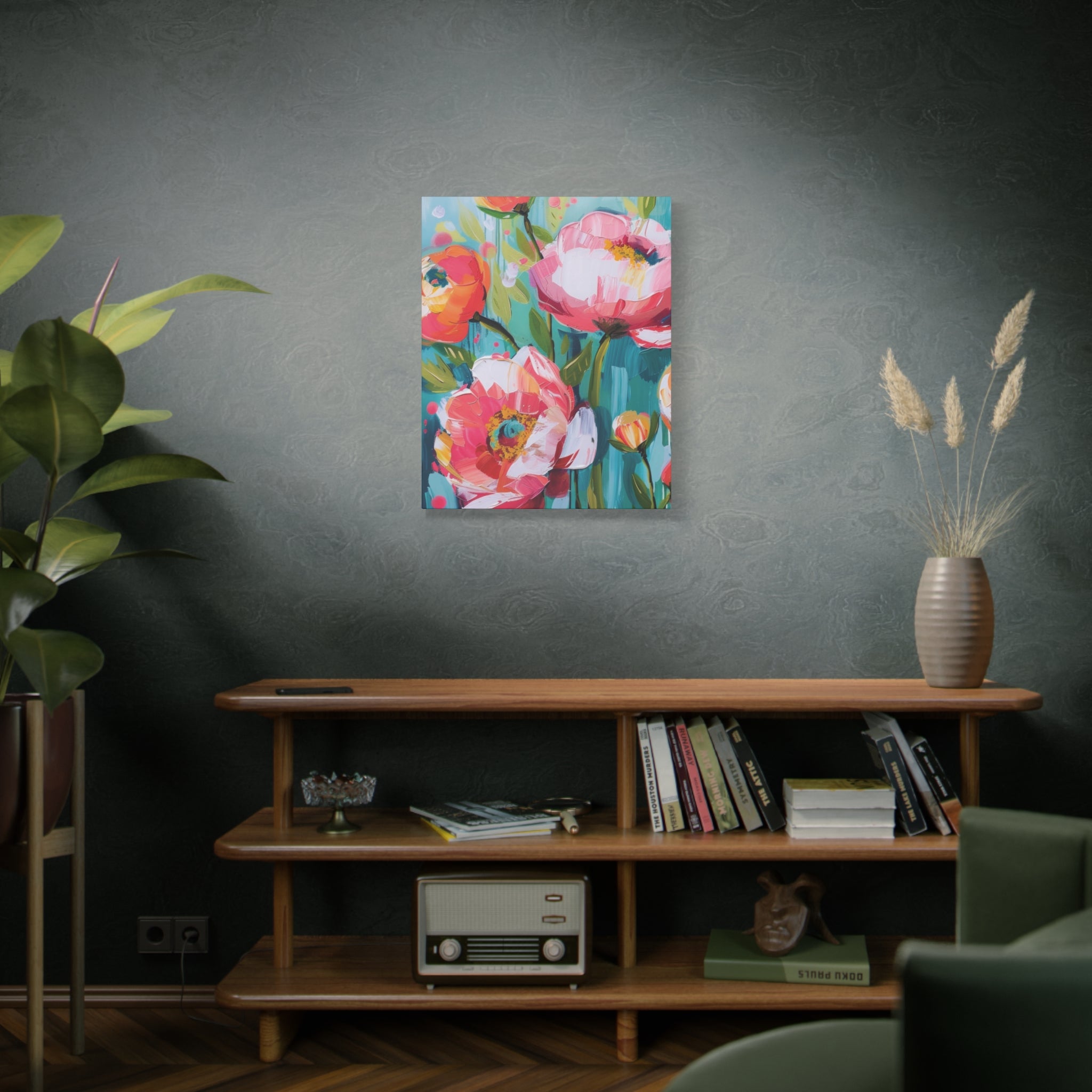 Unique Boho Floral Wall Art Matte Canvas Stretched, Vibrant Botanical Design, Perfect for Living Room, Bedroom, or Office Decor, Adds a Stylish Touch to Any Space - MRSBYVALLE