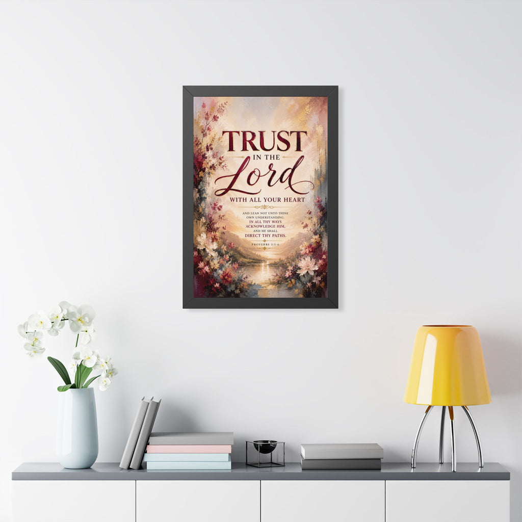 Trust in the Lord Scripture Art Poster | Framed Vertical Poster