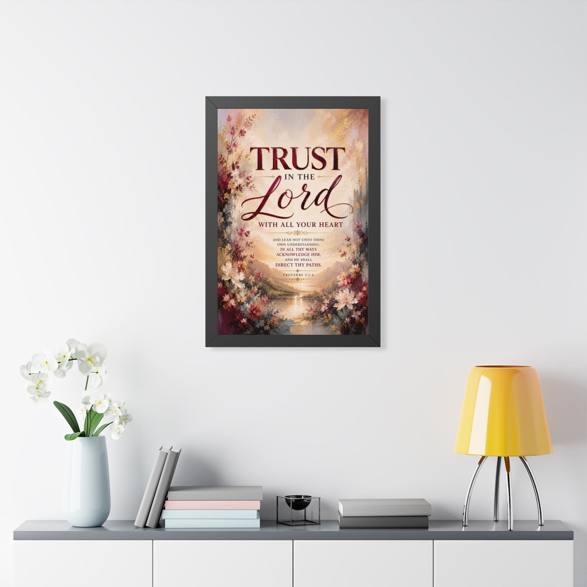 Trust in the Lord Scripture Art Poster | Framed Vertical Poster