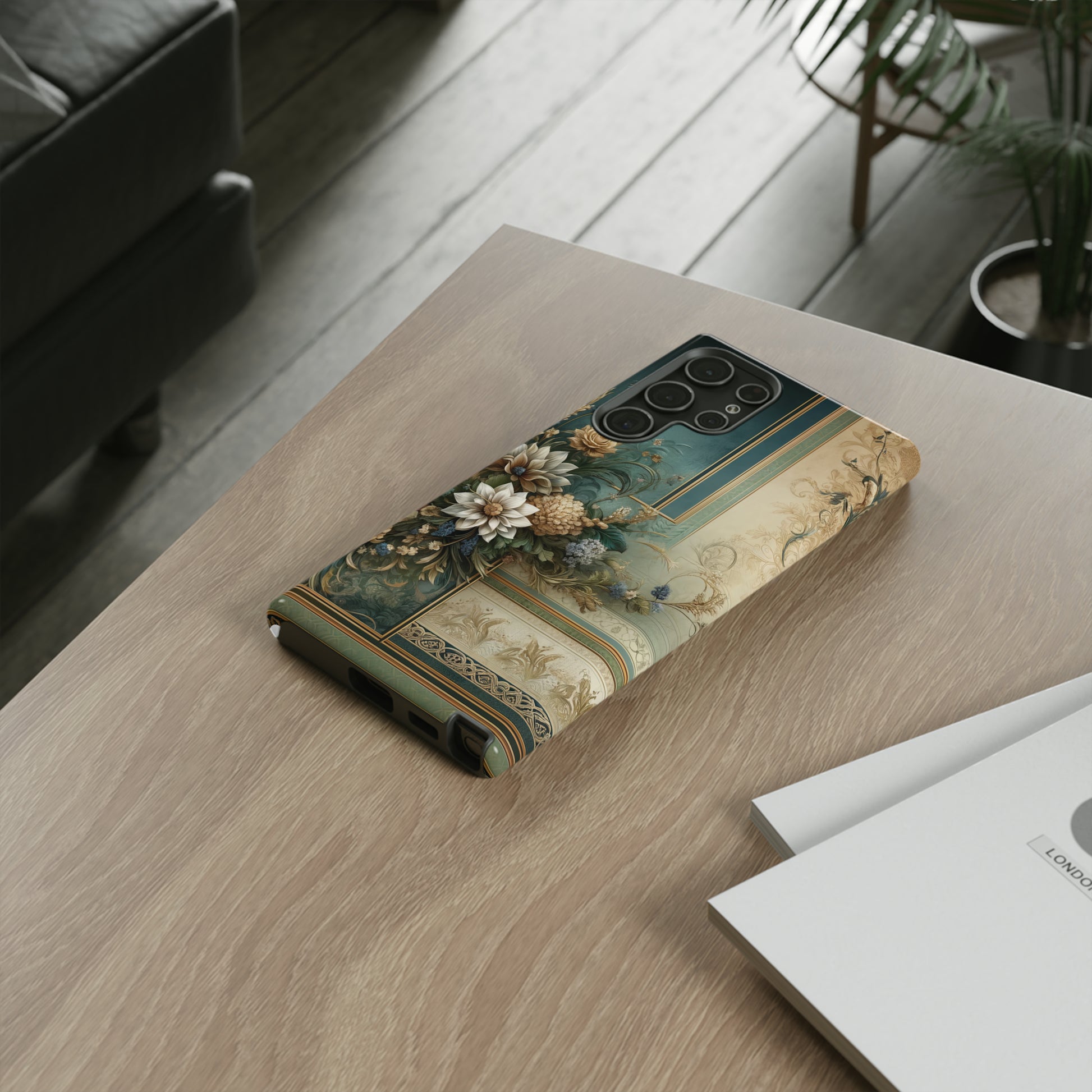 Victorian Floral Boho Luxury Phone Tough Case Floral Elegant Durable Stylish for Modern Devices iPhone 15, Samsung iPhone Samsung Accessory Gift for Her.