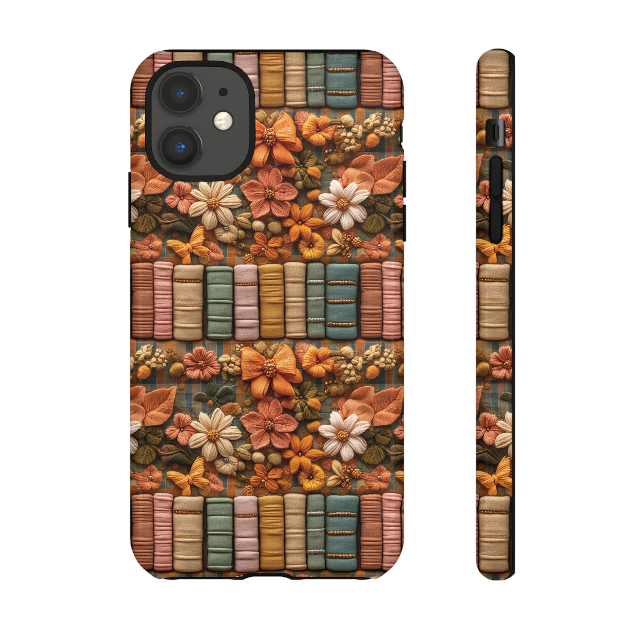3D Illusion Boho Floral and Books Phone Case Gift for Her Phone 15, Samsung iPhone Samsung Gift for Her Case iPhone 15, Samsung iPhone Samsung Accessory Gift for Her