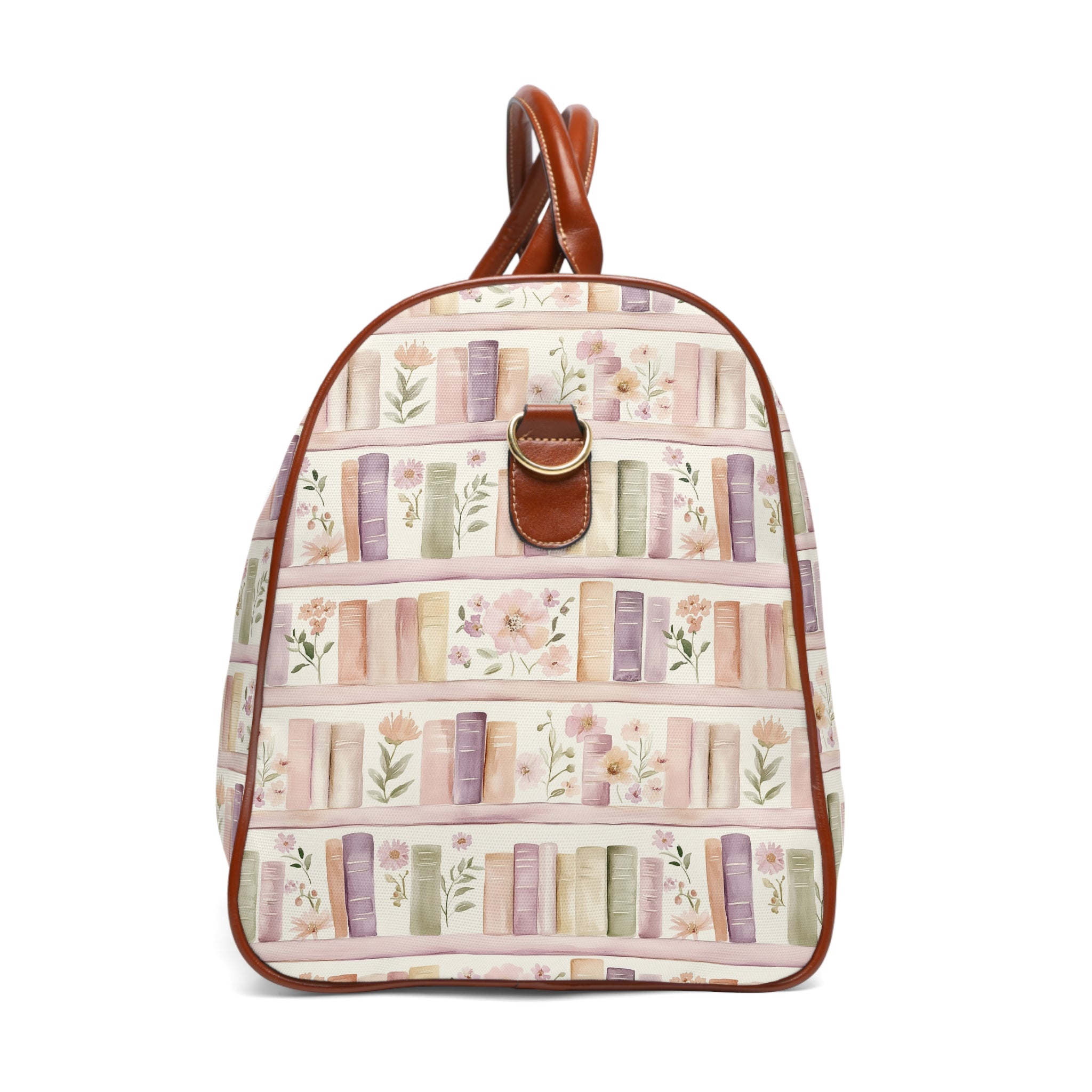 Lavender Books & Floral Weekend Travel Bag — Waterproof Travel Bag