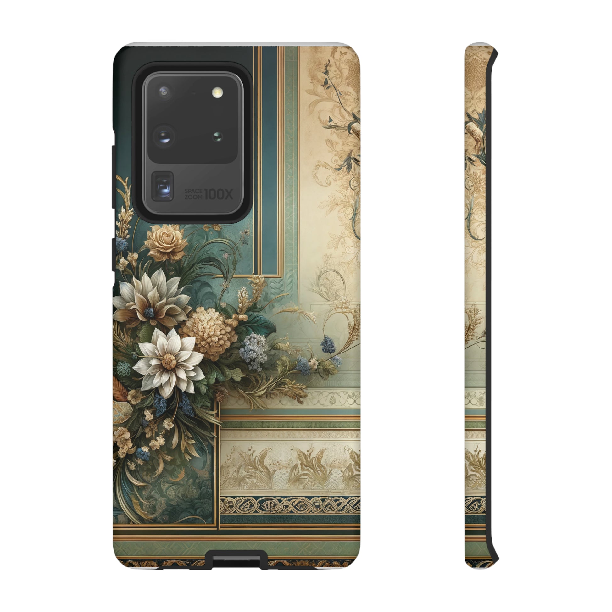 Victorian Floral Boho Luxury Phone Tough Case Floral Elegant Durable Stylish for Modern Devices iPhone 15, Samsung iPhone Samsung Accessory Gift for Her.