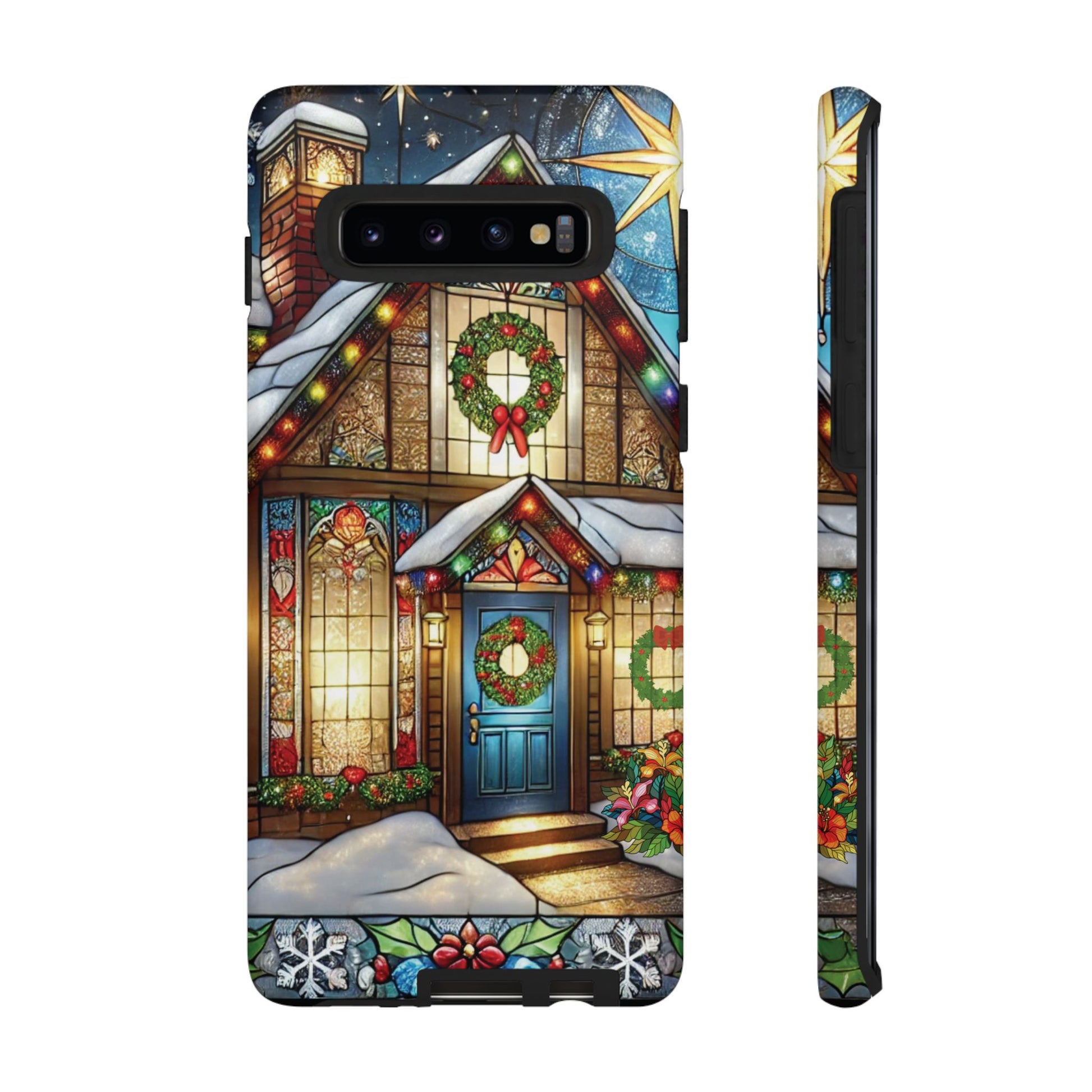 Stain Glass Christmas Phone Case Unique Holiday Protection for Your Device | Stylish & Durable Cover Gift for Her Phone 15, Samsung iPhone Samsung Accessory Gift for Her - MRSBYVALLE