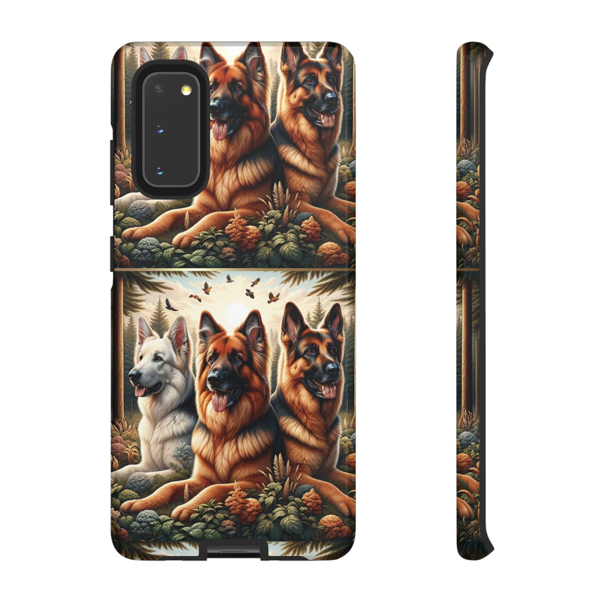 German Shepherd Phone Tough Case Floral Elegant Durable Dog Lover Devices iPhone 15, Samsung iPhone Samsung Accessory Gift for Her