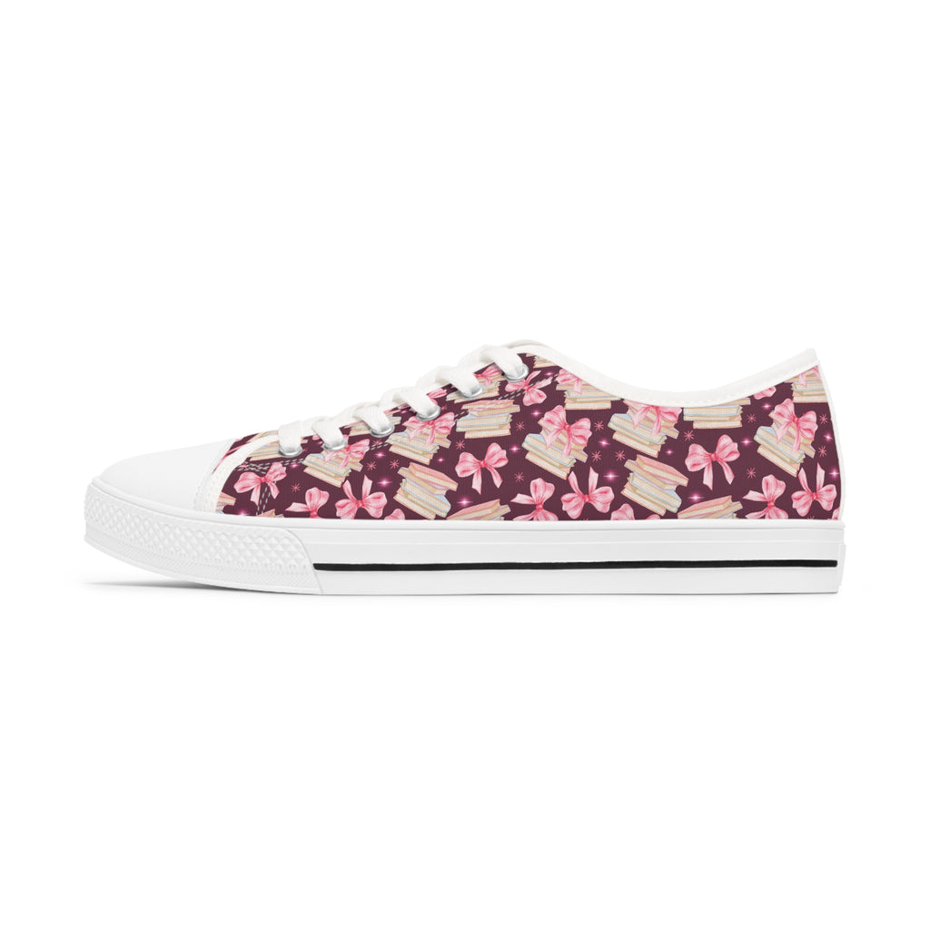 Coquette Pink Bows & Books Sneakers Step Out in Style with Stunning USA Symbol! Perfect for Everyday Wear and Proud Americans. Durable, High-Quality Footwear Everyday Activities - MRSBYVALLE