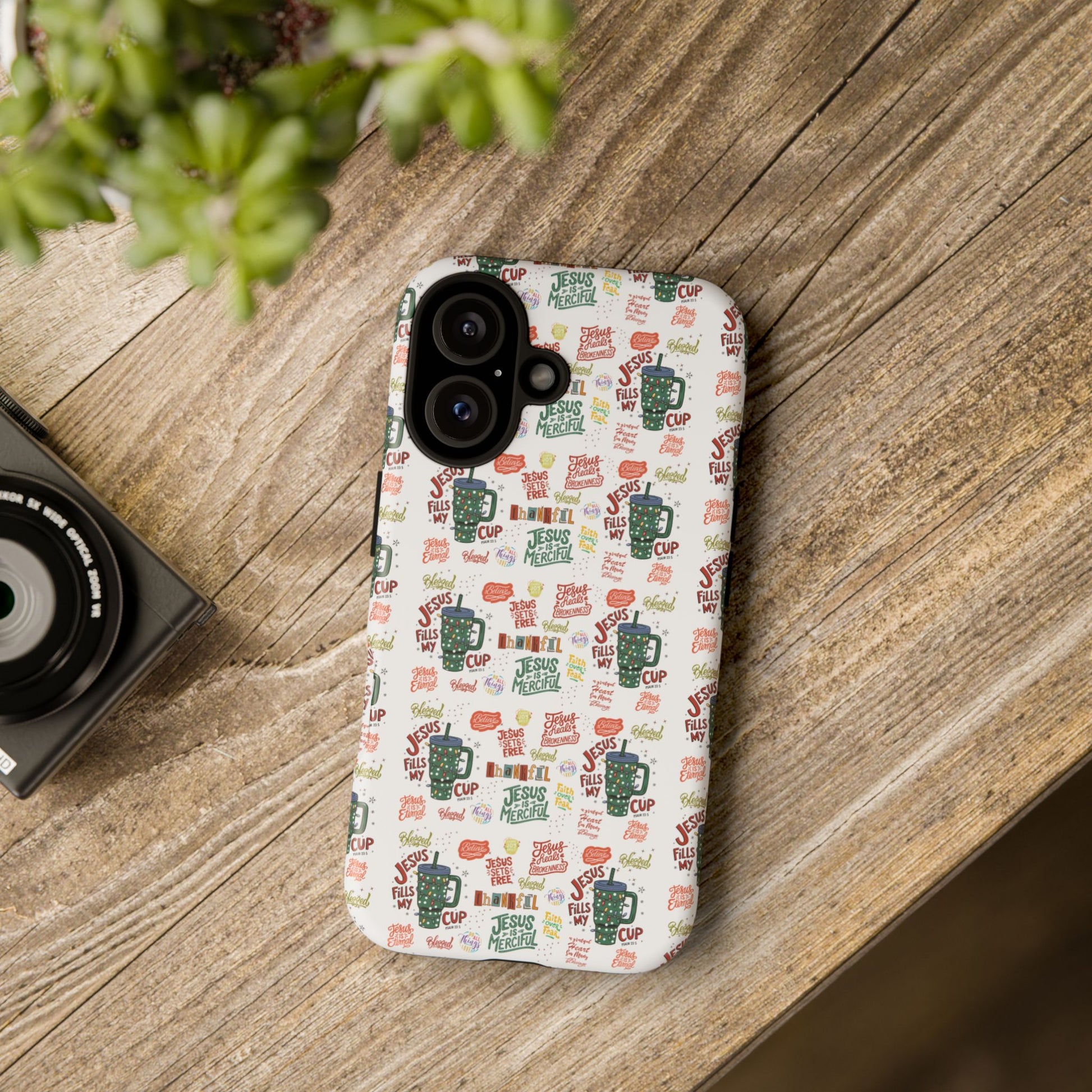 Jesus Fill My Cup Phone Case Cute Floral Design in Red, Pink, Blue – Aesthetic Protective Case for iPhone and  Android